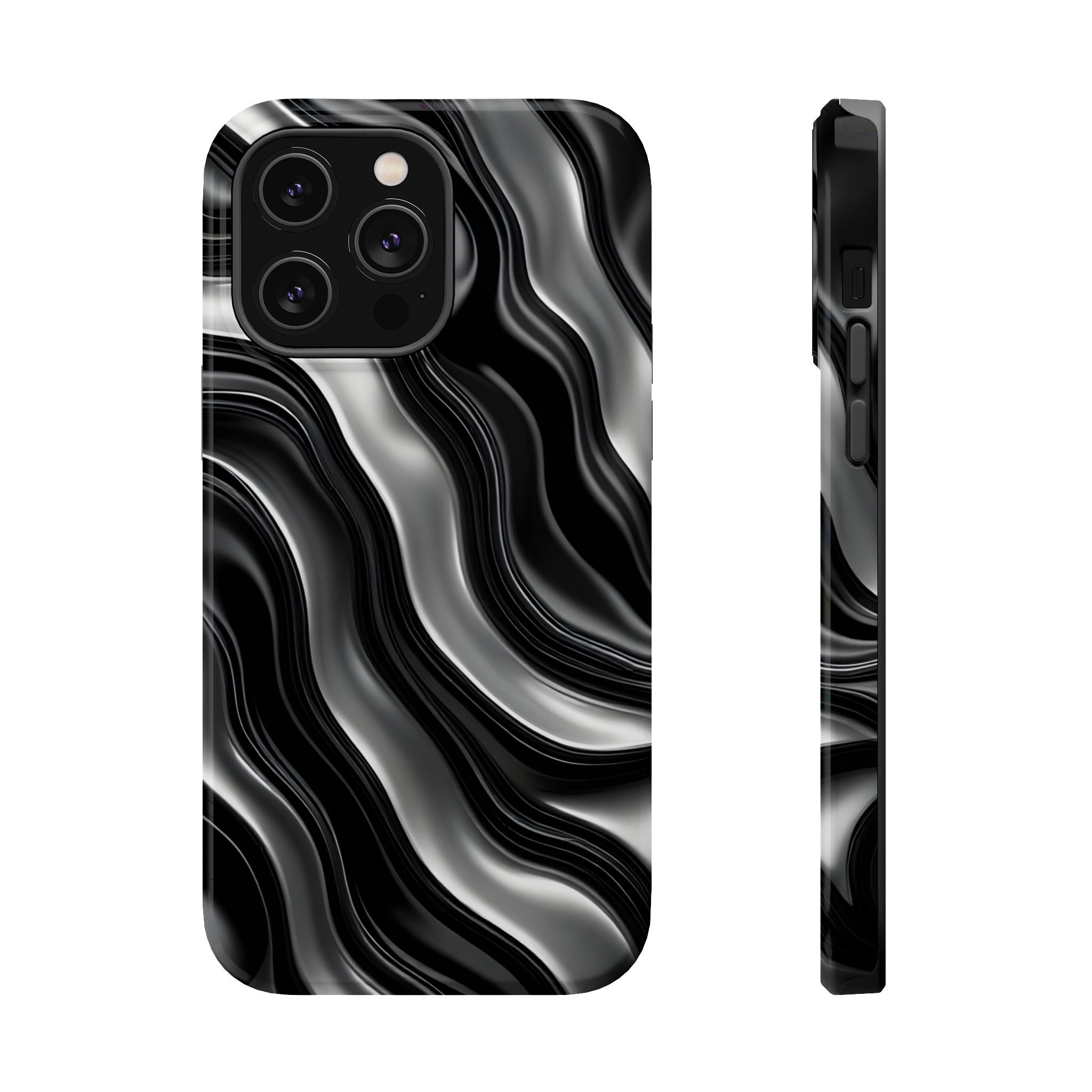 Wavy Illusion Marble Phone Case for iPhone 13-17