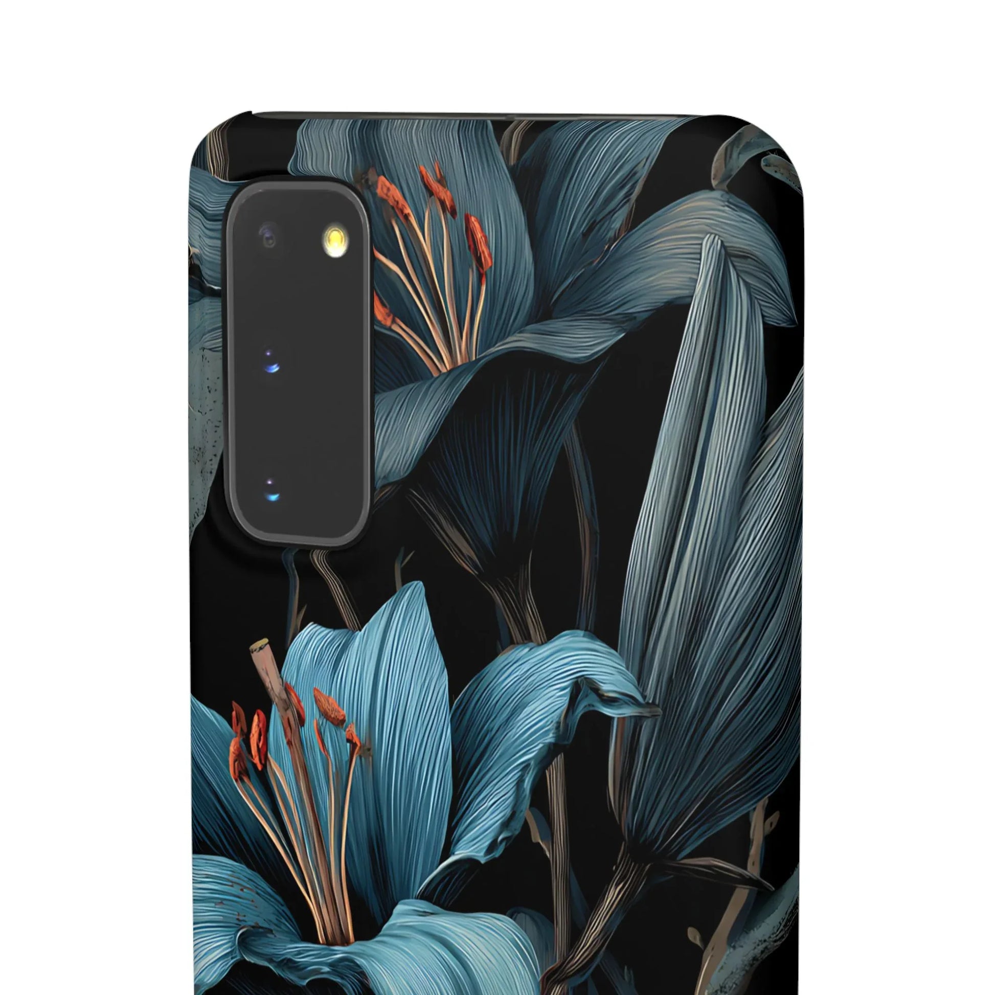 Blue Lily Floral Phone Case for iPhone 11-17 and Galaxy S20-S25 - KARARMDESIGN