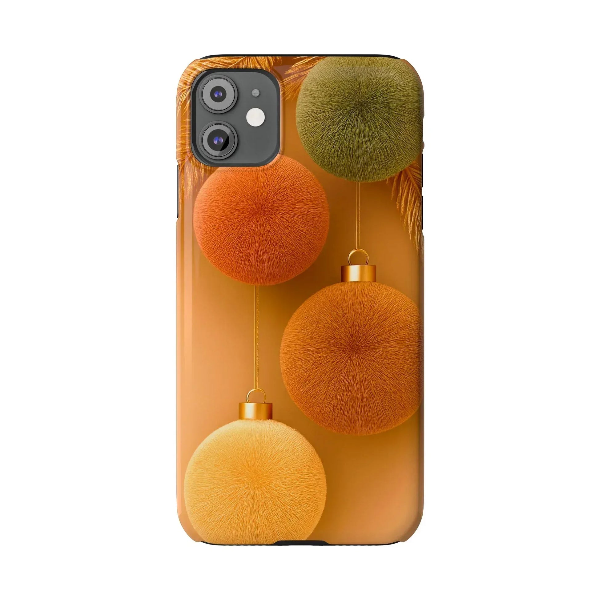 Golden Fuzz Ornaments Phone Case for iPhone 11-17 - KARARMDESIGN