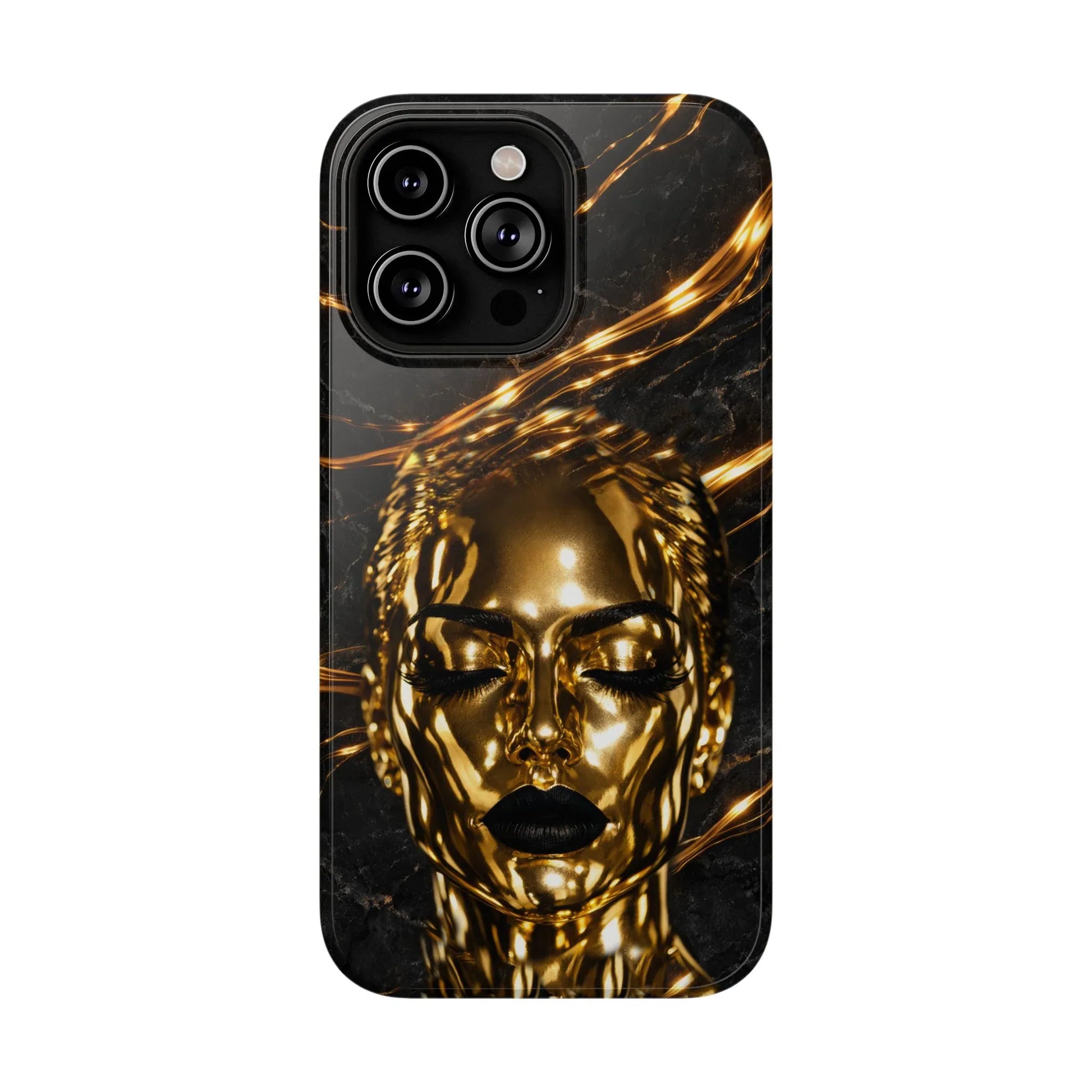 Luxury Gold Portrait Phone Case for iPhone 11-17 and Galaxy S21-S25 - KARARMDESIGN