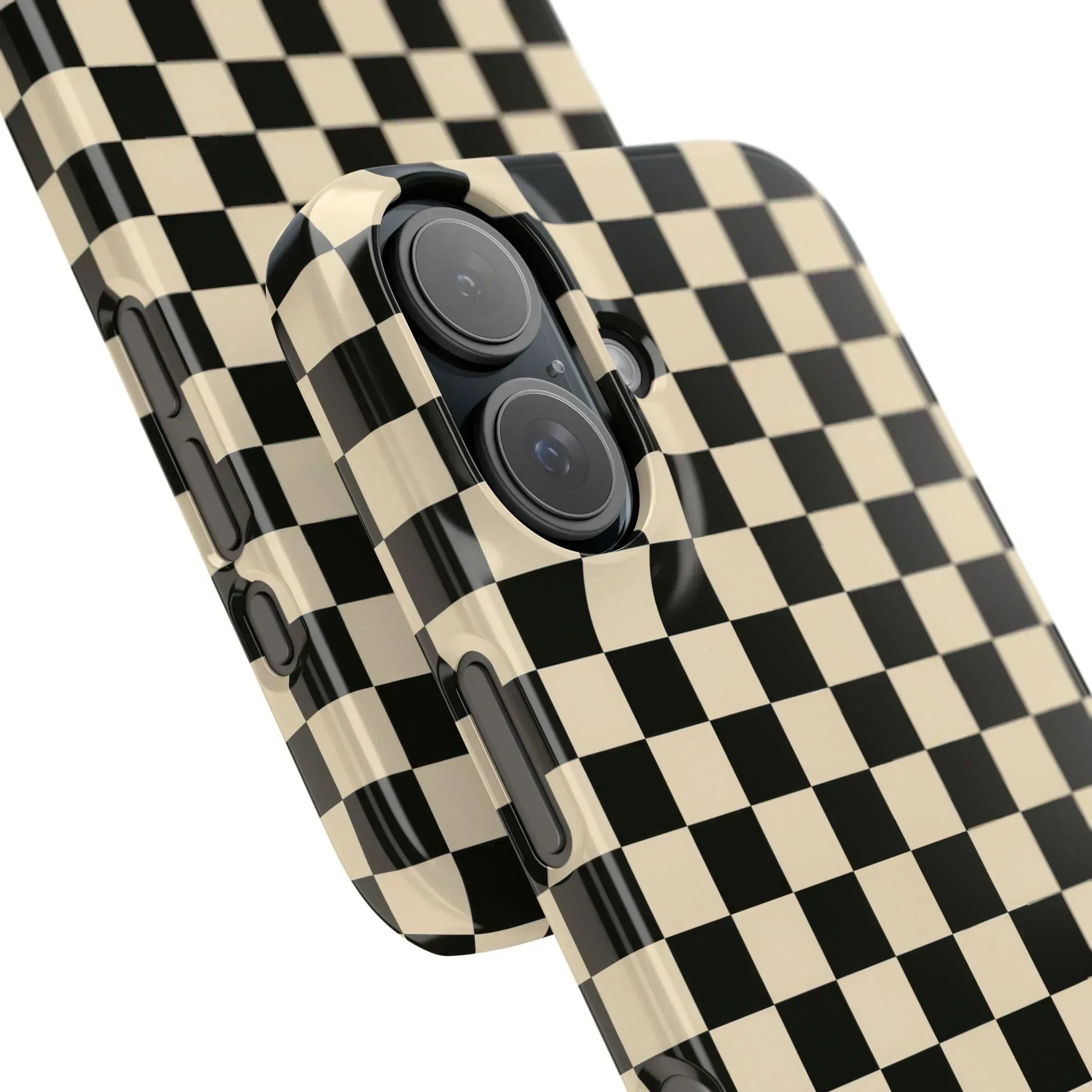 Stylish Matte Checker Phone Case for iPhone 11-17 and Galaxy S20-S25 - KARARMDESIGN