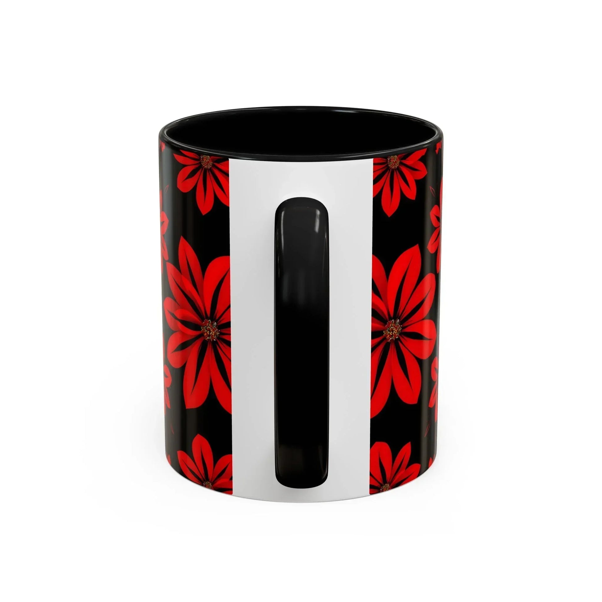 Accent Red Floral Coffee Mug – 11oz & 15oz - KarArmDesign