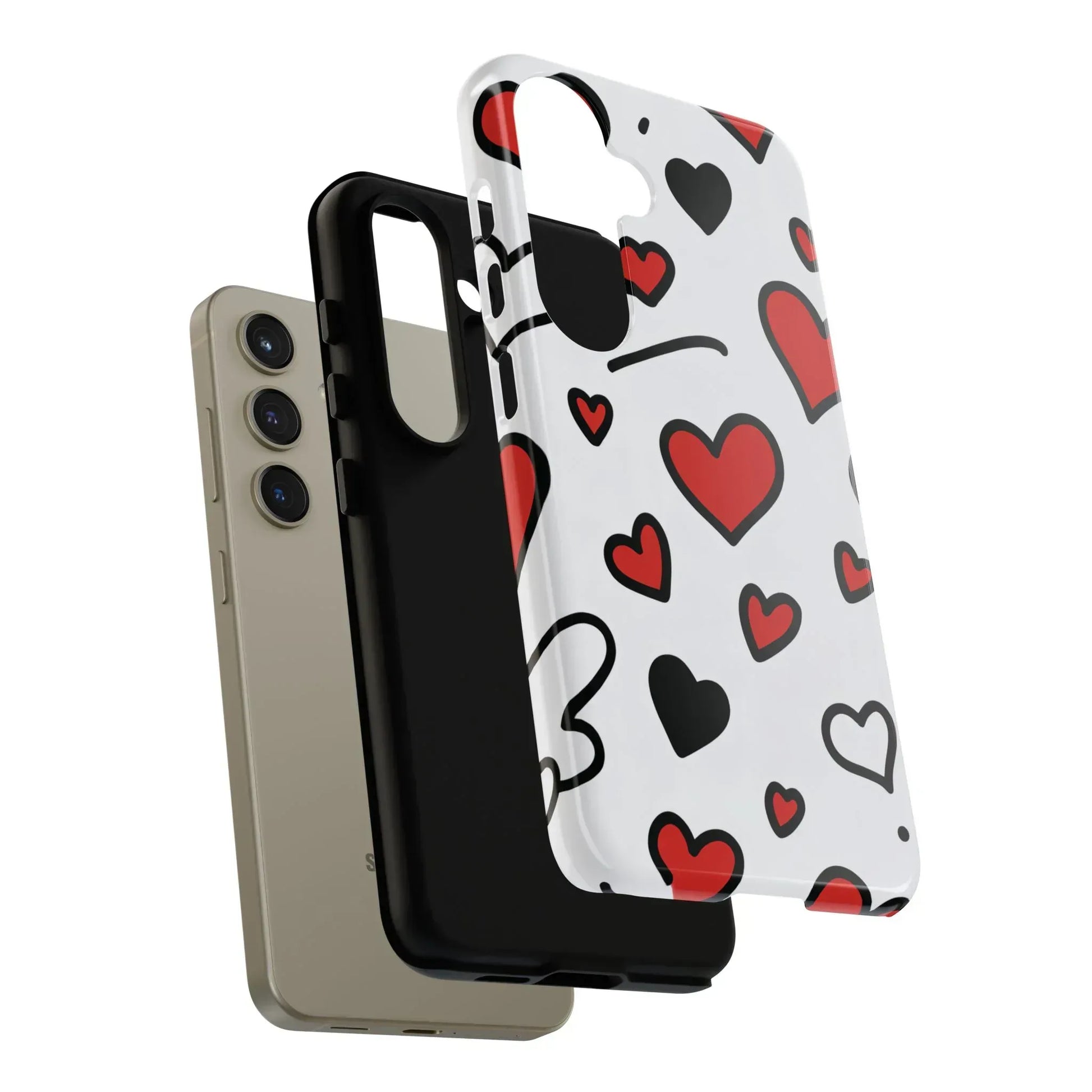 Scattered Hearts Phone Case for iPhone 11-17 and Galaxy S10-S25 - KARARMDESIGN