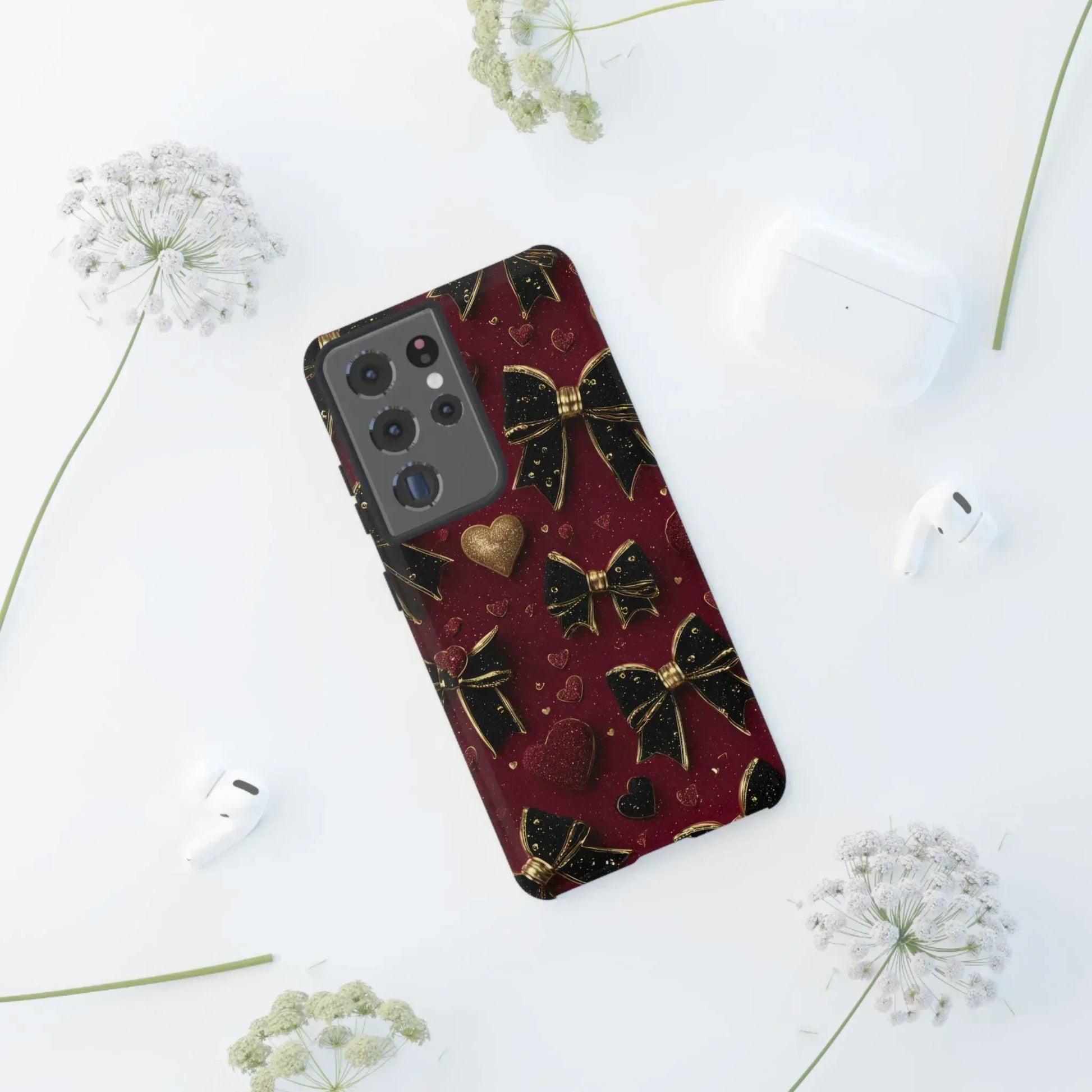 Velvet Valentine Charm Phone Case for iPhone 11-17 and Galaxy S10-S25 - KARARMDESIGN