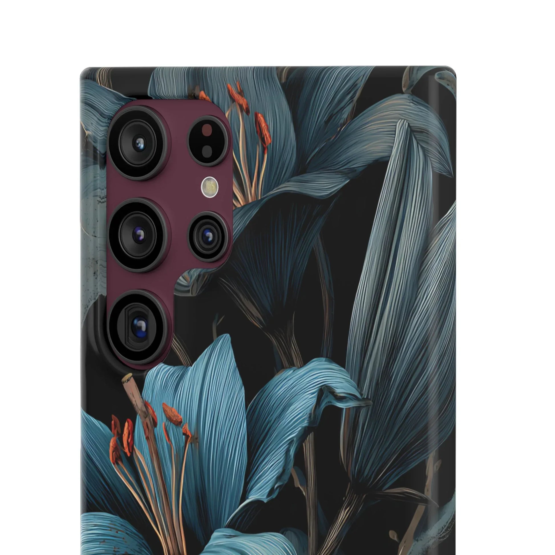 Blue Lily Floral Phone Case for iPhone 11-17 and Galaxy S20-S25 - KARARMDESIGN
