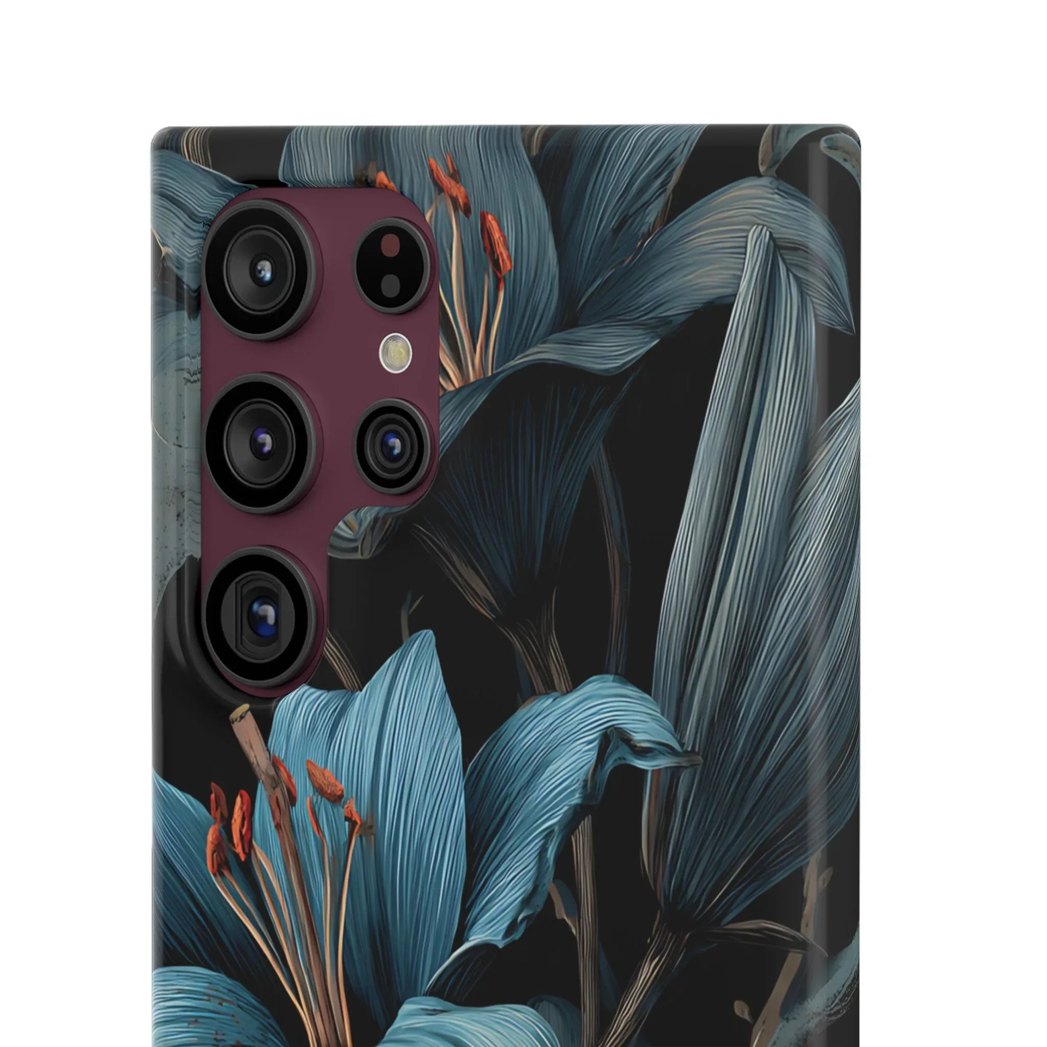 Blue Lily Floral Phone Case for iPhone 11-17 and Galaxy S20-S25 - KARARMDESIGN