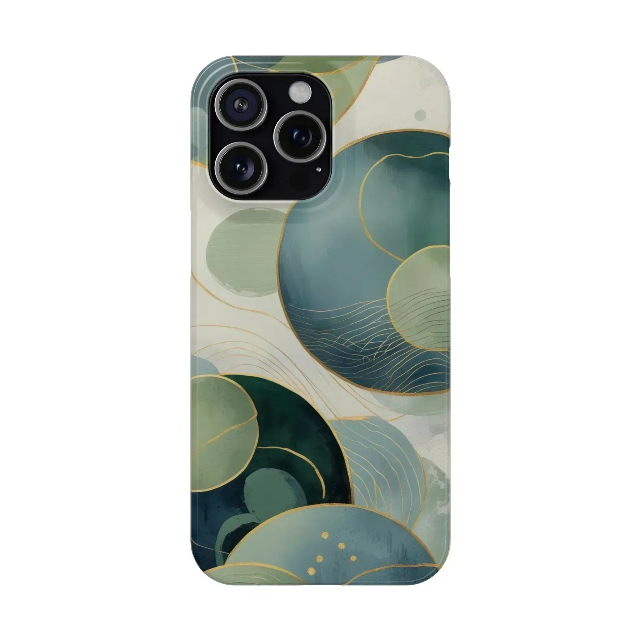 Abstract Teal Slim Phone Case for iPhone 12-16 - KARARMDESIGN