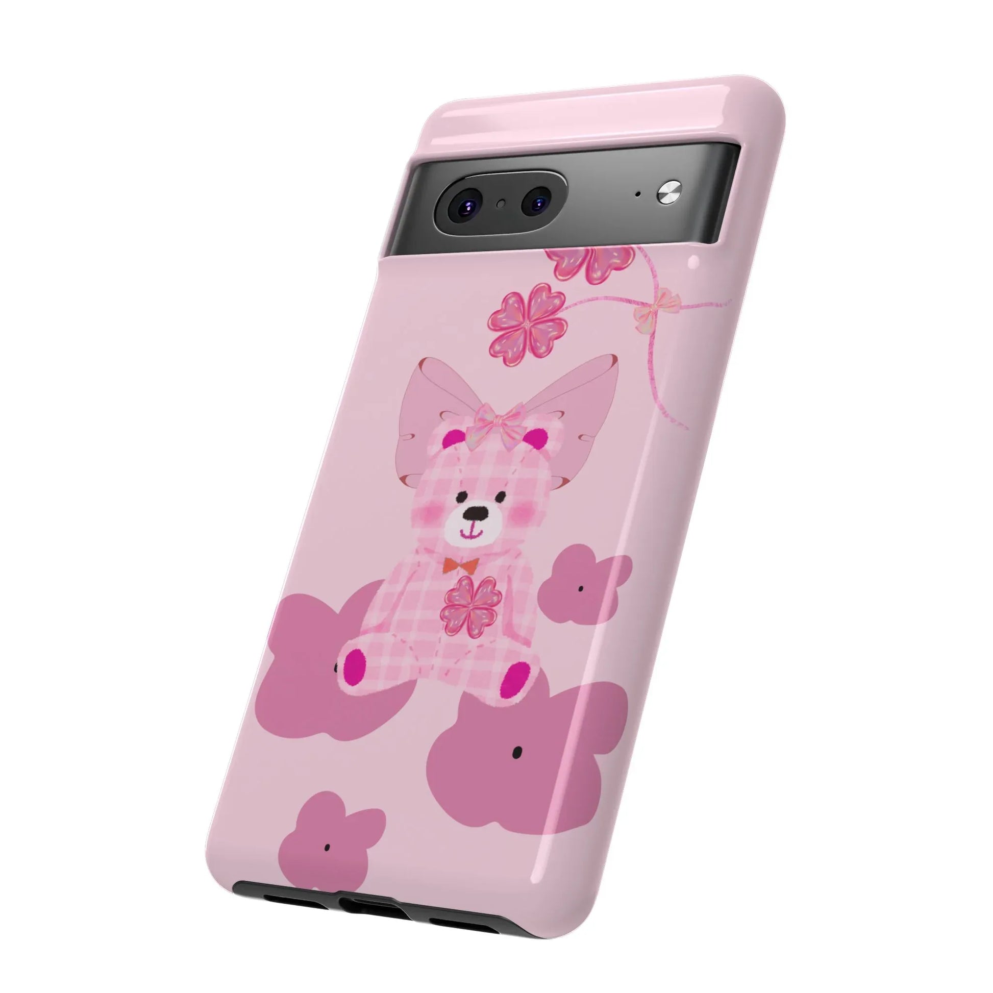 Pink Teddy Bear Phone Cases for iPhone, Pixel and Galaxy - KARARMDESIGN