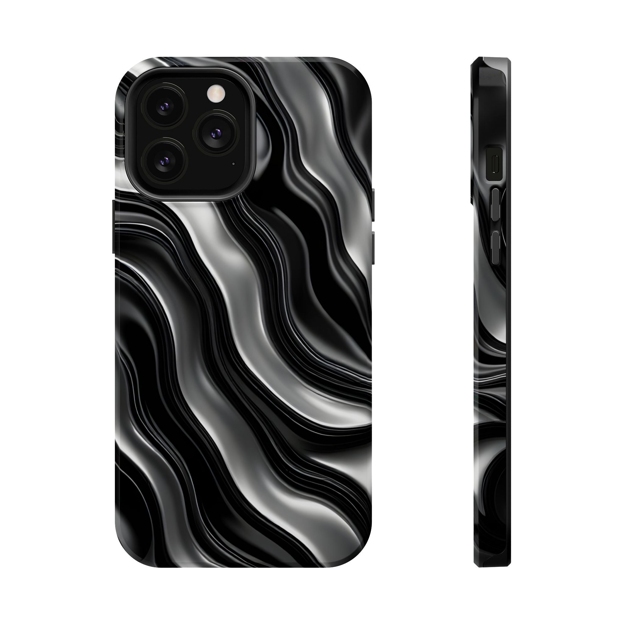 Wavy Illusion Marble Phone Case for iPhone 13-17