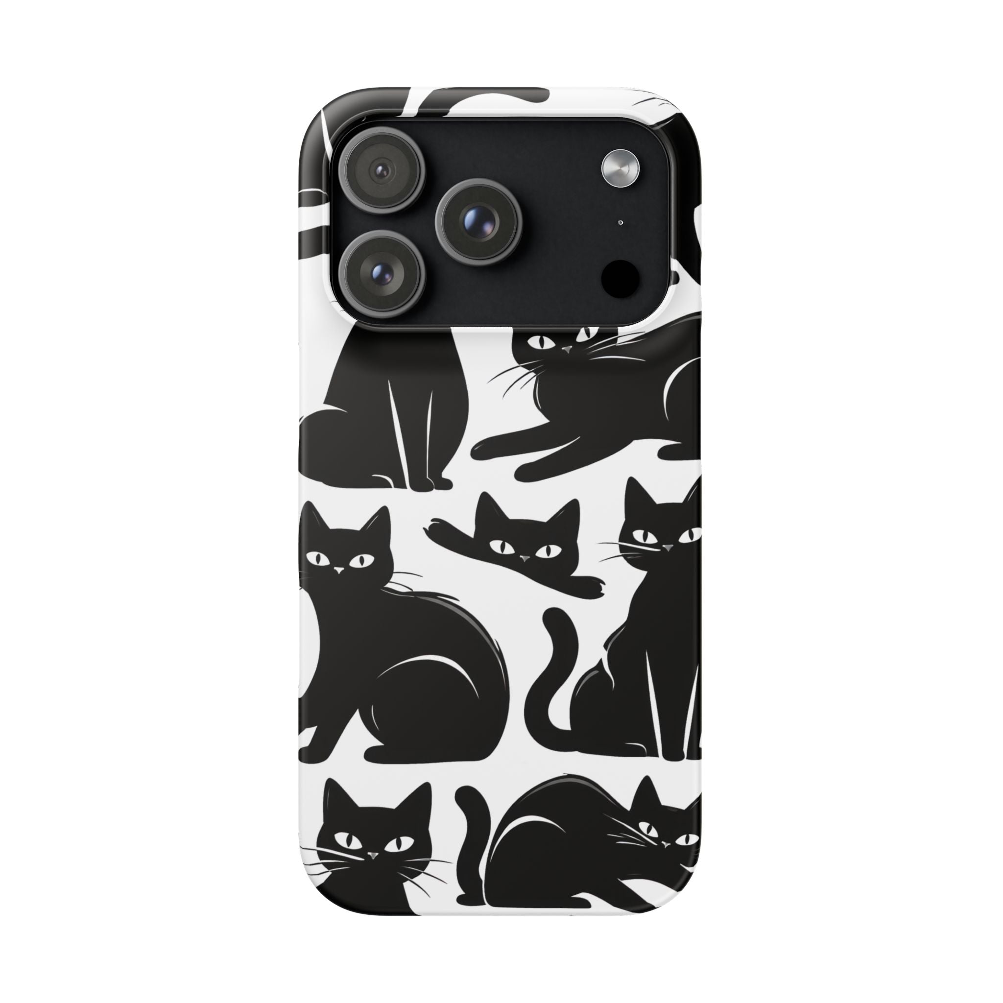 Black Cats Phone Case for iPhone 11-17 and Galaxy S20-S26