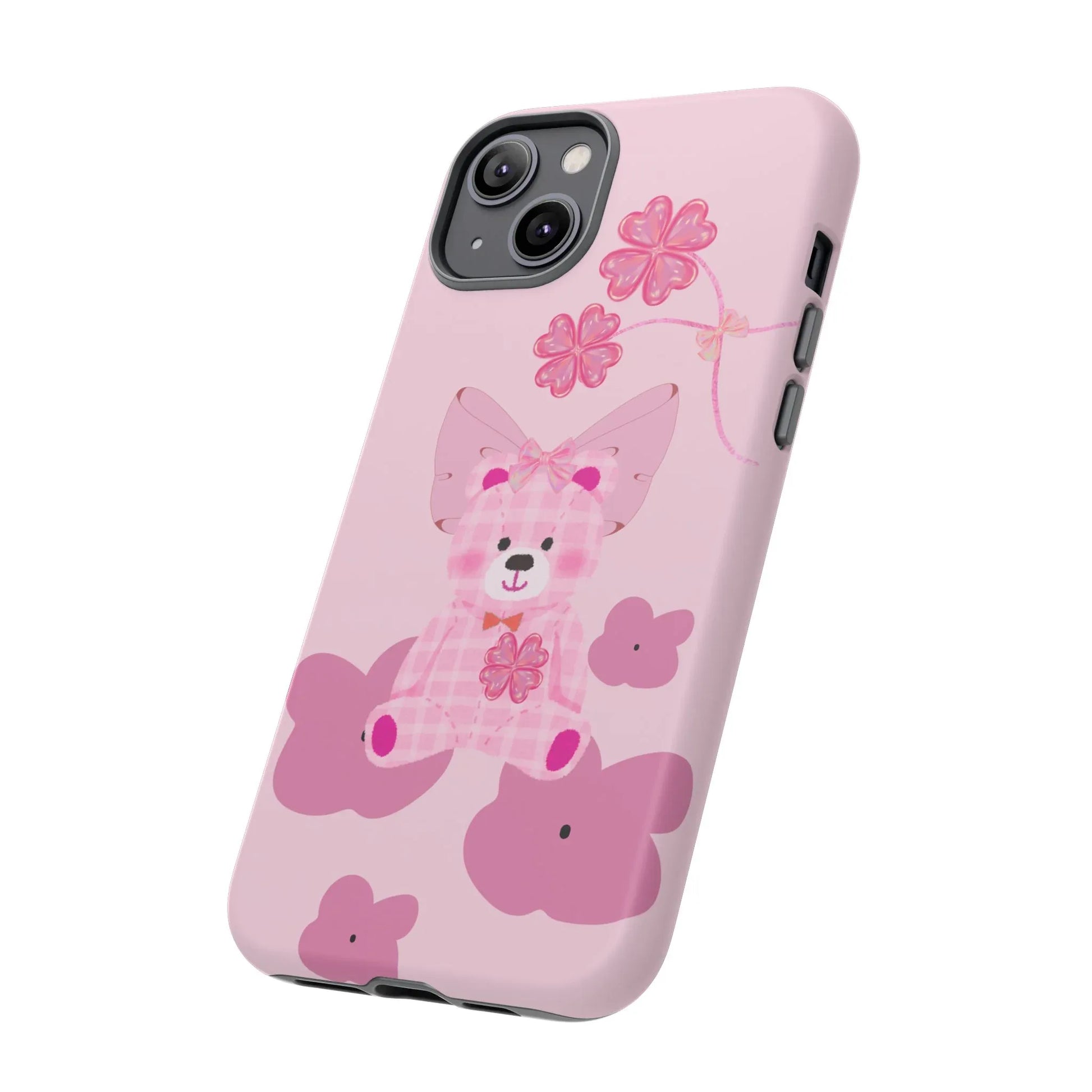 Pink Teddy Bear Phone Cases for iPhone, Pixel and Galaxy - KARARMDESIGN