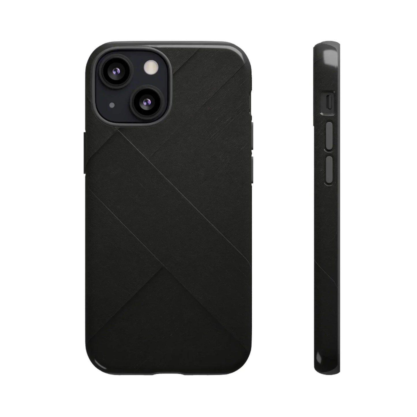 Matte Black Diagonal Line Phone Case for iPhone 8-16 and Galaxy S10-S25 Models - KarArmDesign