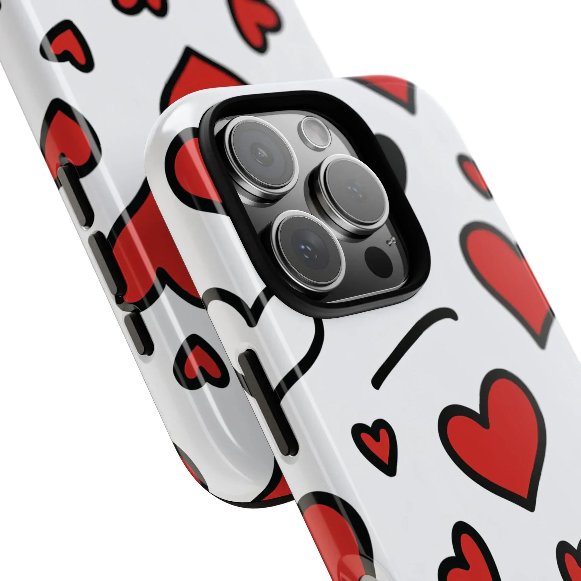 Scattered Hearts Phone Case for iPhone 11-17 and Galaxy S10-S25 - KARARMDESIGN