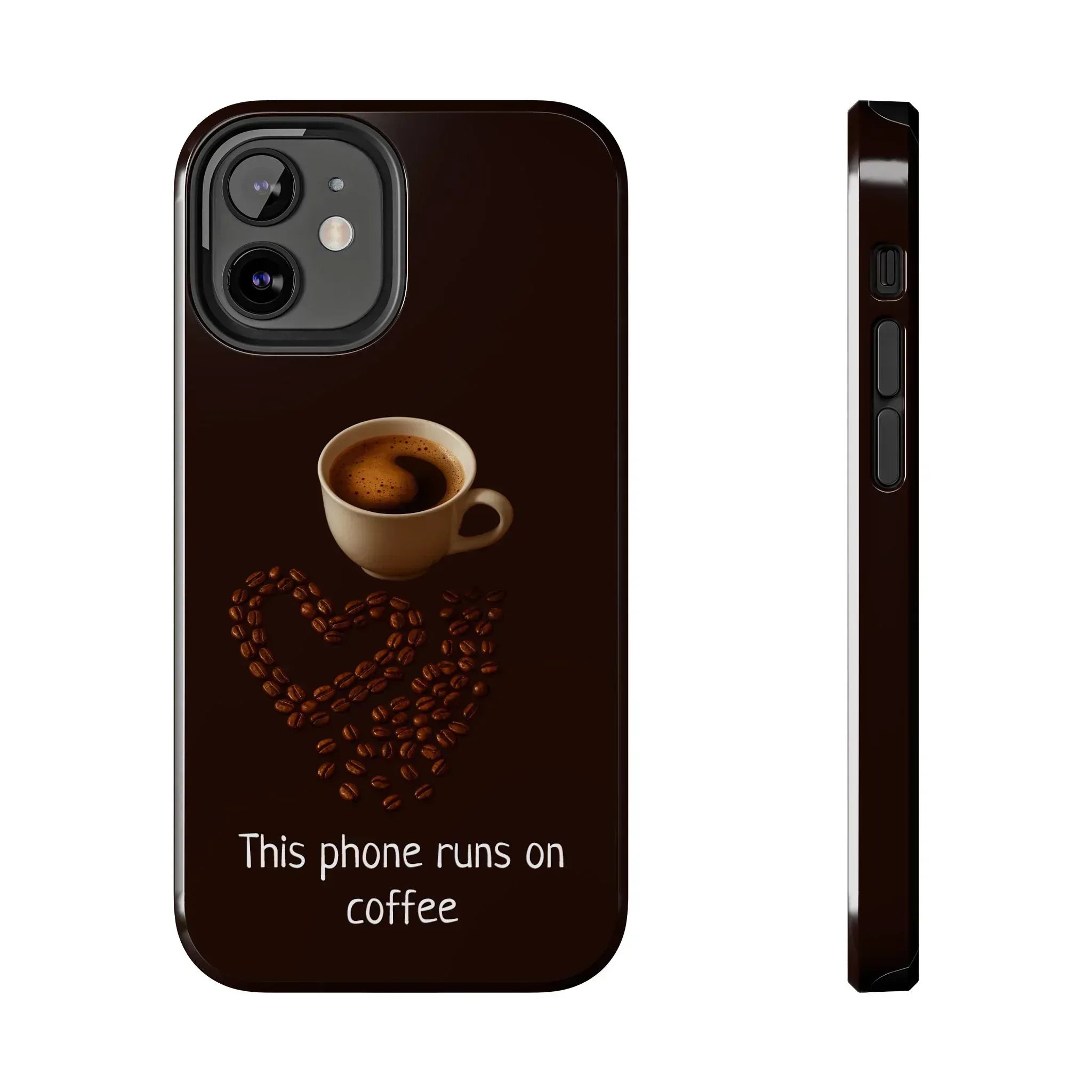 This Phone Runs On Coffee Quote Phone Case for iPhone and Galaxy - KARARMDESIGN