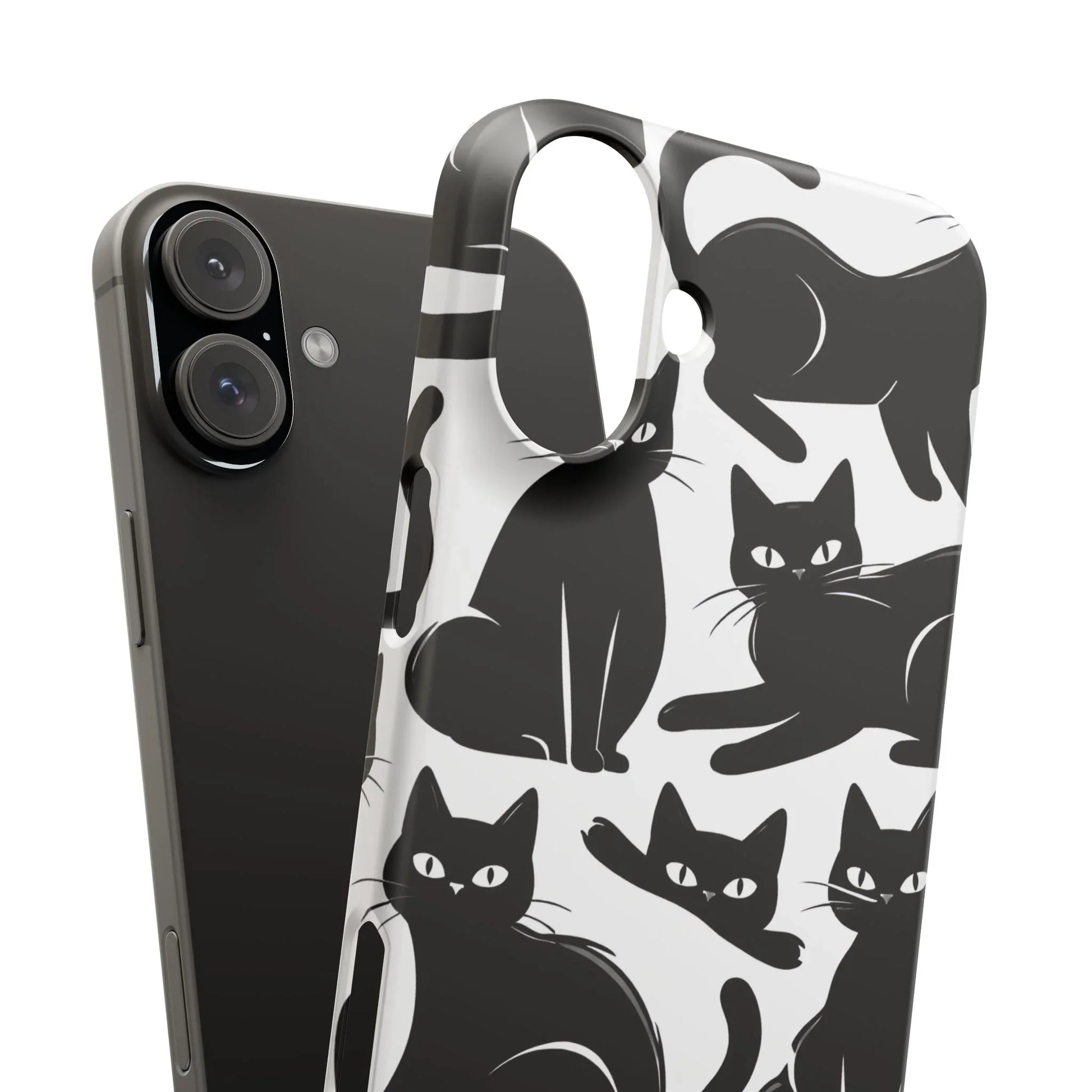 Black Cats Phone Case for iPhone 11-17 and Galaxy S20-S25 - KARARMDESIGN