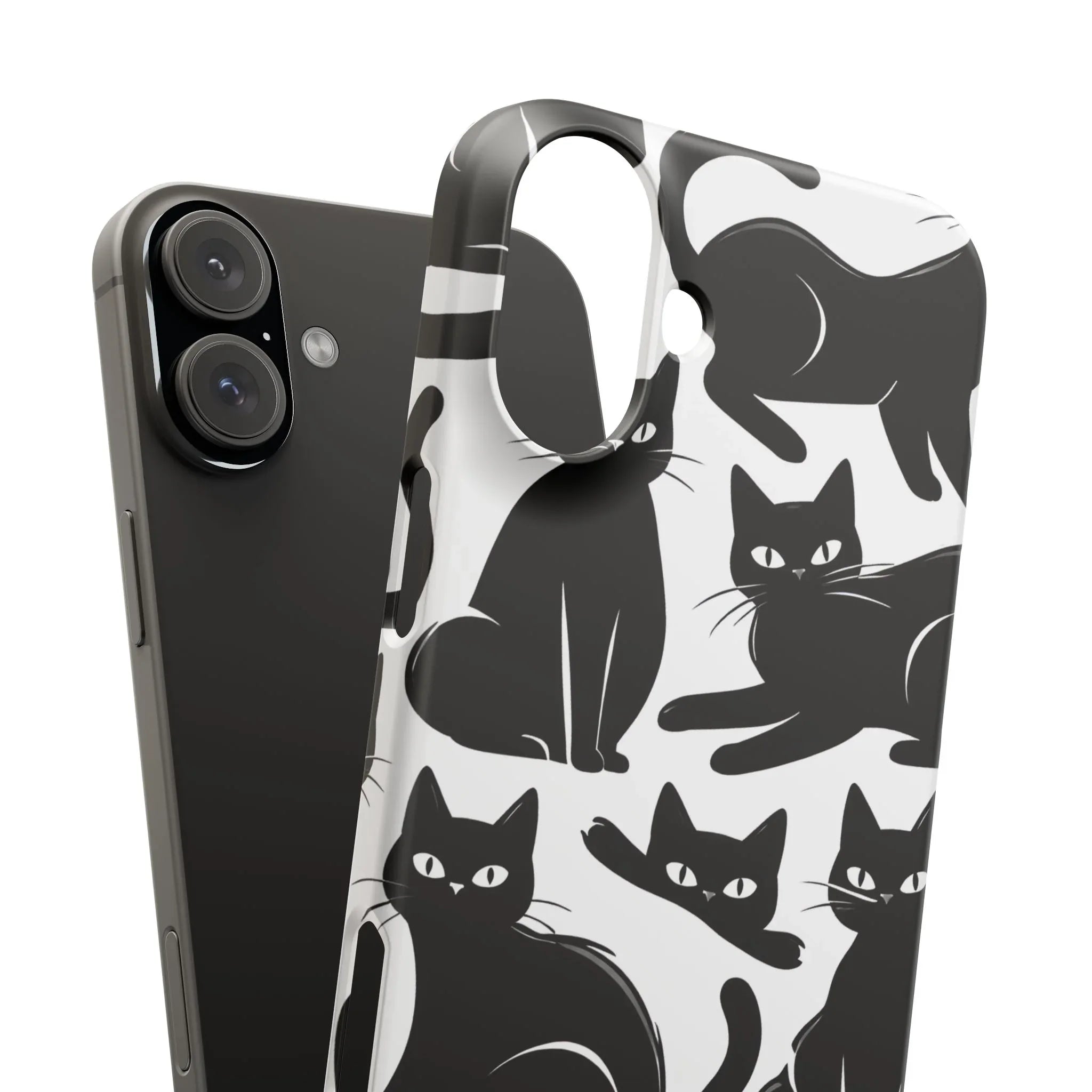 Black Cats Phone Case for iPhone 11-17 and Galaxy S20-S25 - KARARMDESIGN