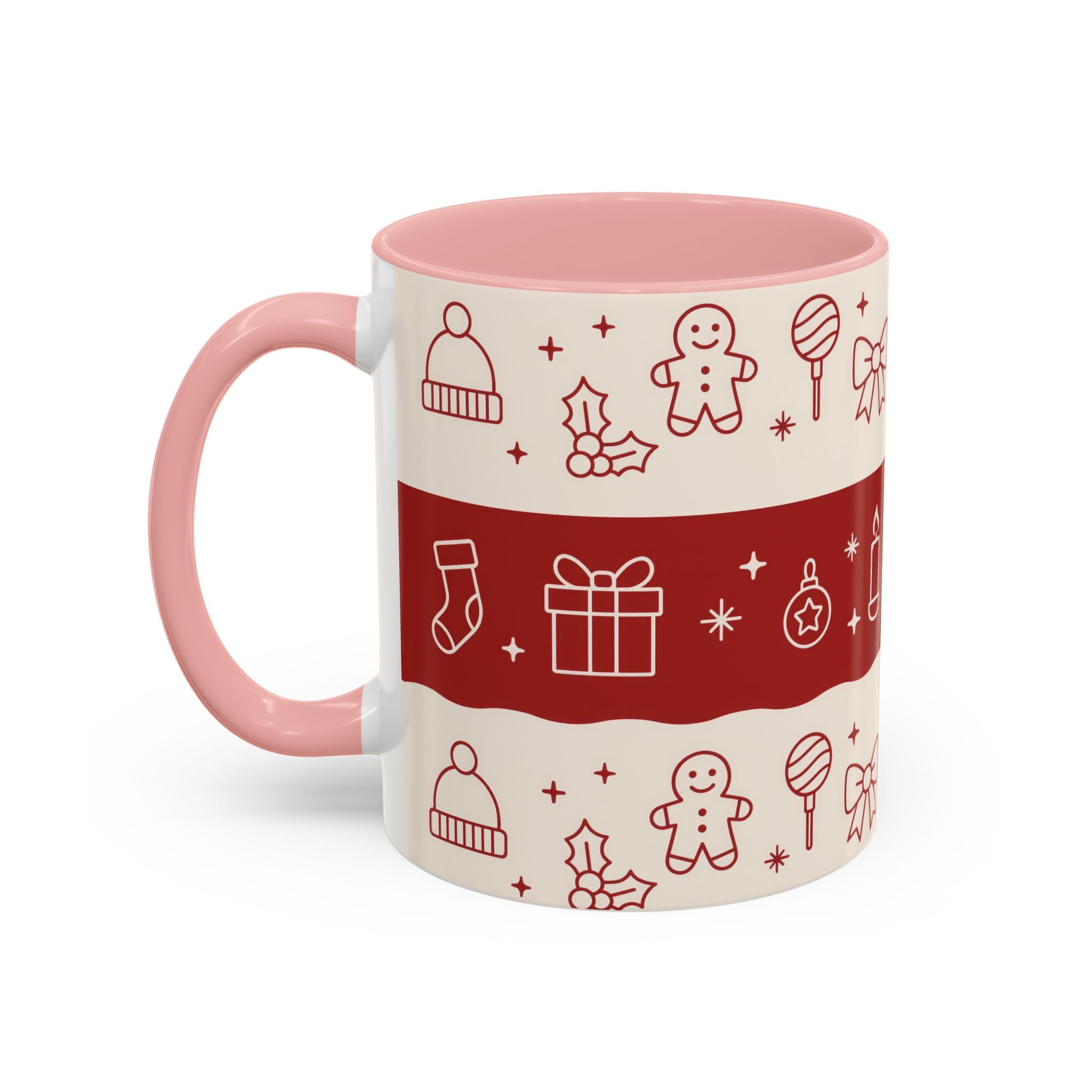Holiday Cheer Icons Mug - Accent Coffee Mug (11, 15oz)