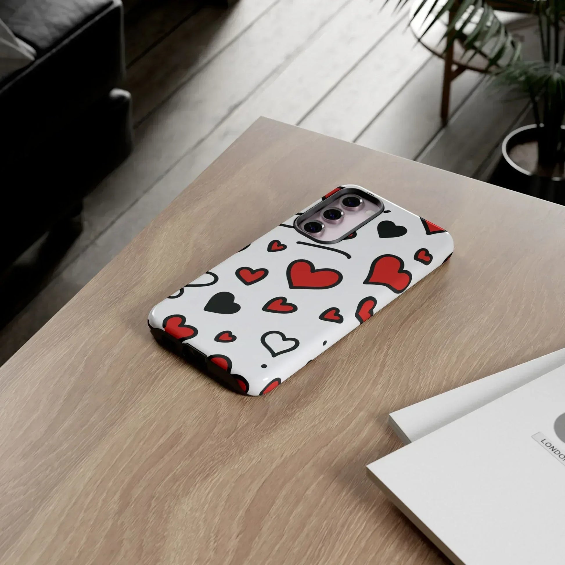 Scattered Hearts Phone Case for iPhone 11-17 and Galaxy S10-S25 - KARARMDESIGN