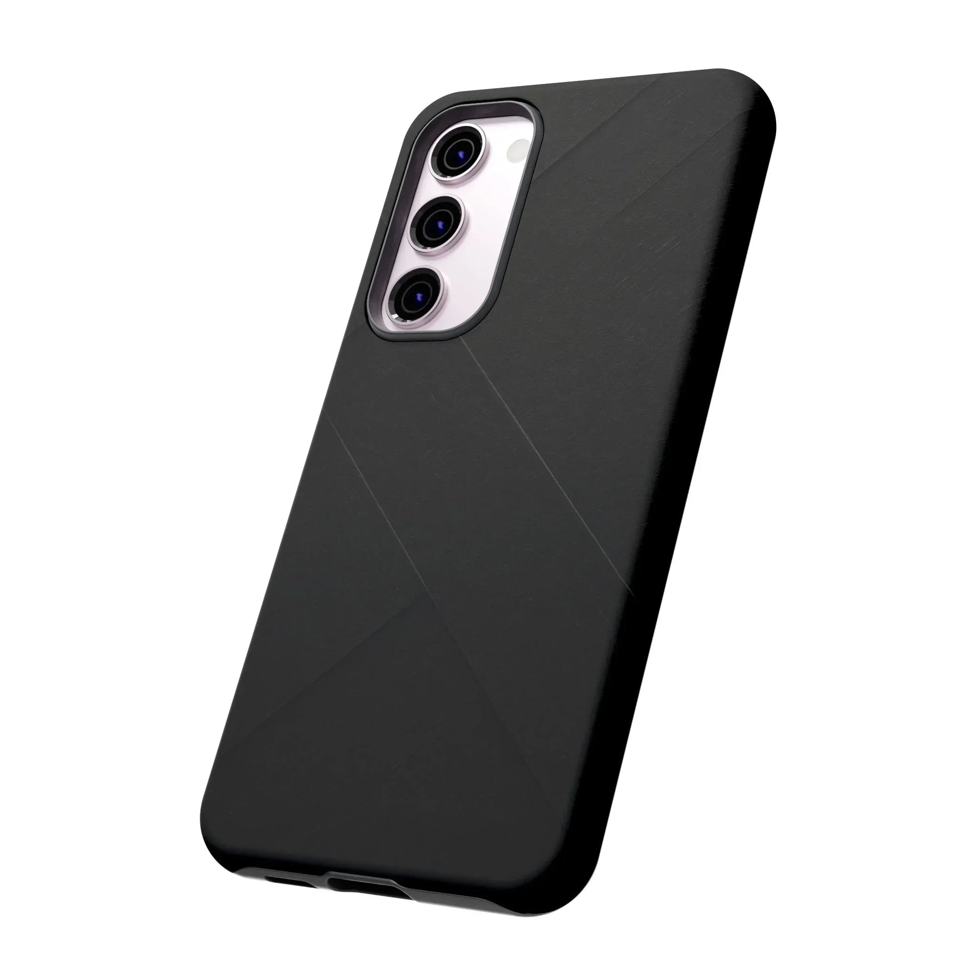 Matte Black Diagonal Line Phone Case for iPhone 8-16 and Galaxy S10-S25 Models - KarArmDesign