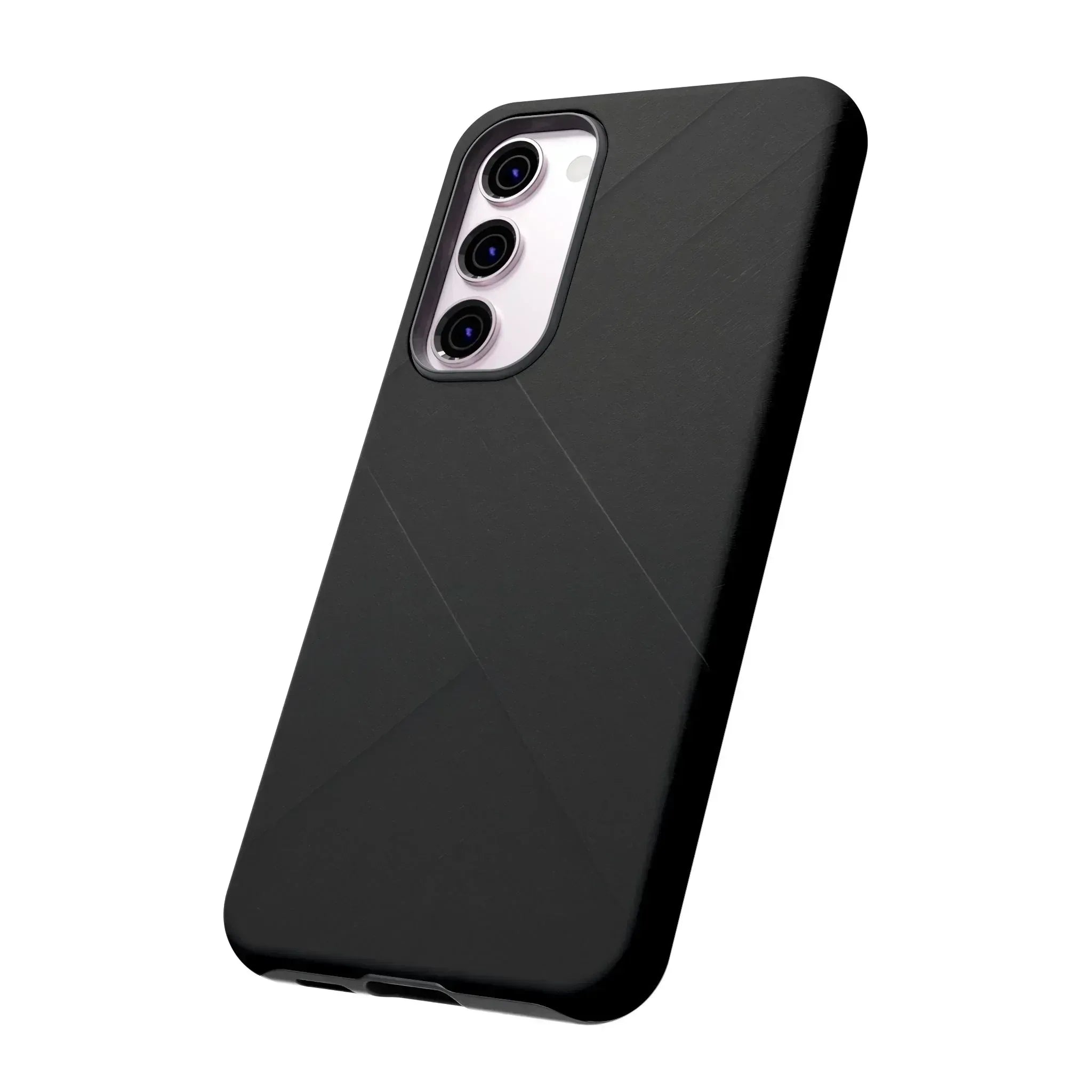 Matte Black Diagonal Line Phone Case for iPhone 8-16 and Galaxy S10-S25 - KARARMDESIGN
