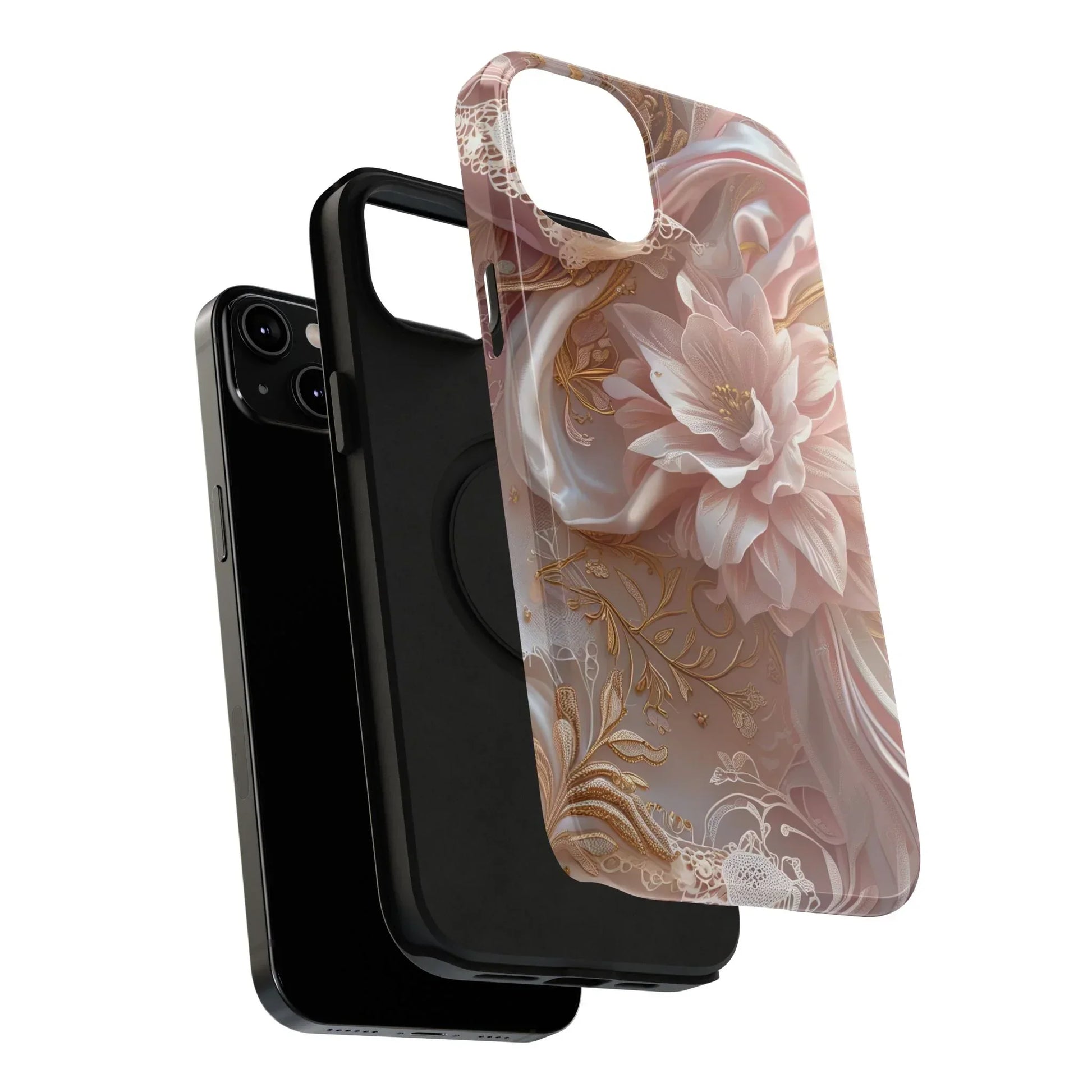 Elegant Floral Impact-Resistant Phone Case for iPhone 12-16 and Samsung Galaxy S21-S22 Models - KarArmDesign
