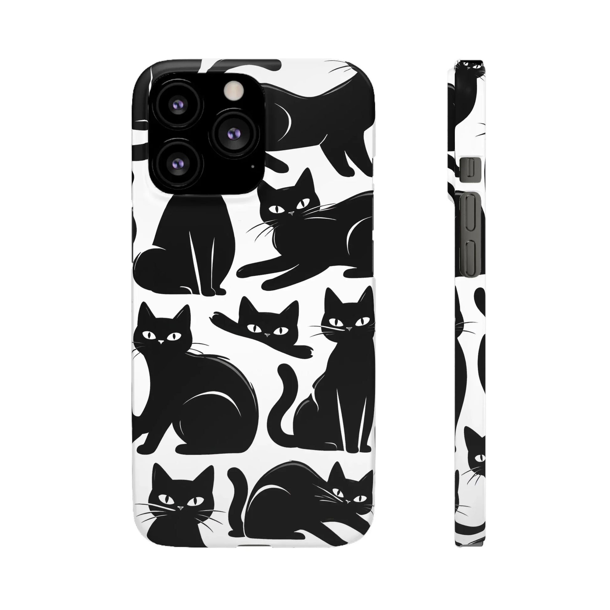 Black Cats Phone Case for iPhone 11-17 and Galaxy S20-S25 - KARARMDESIGN