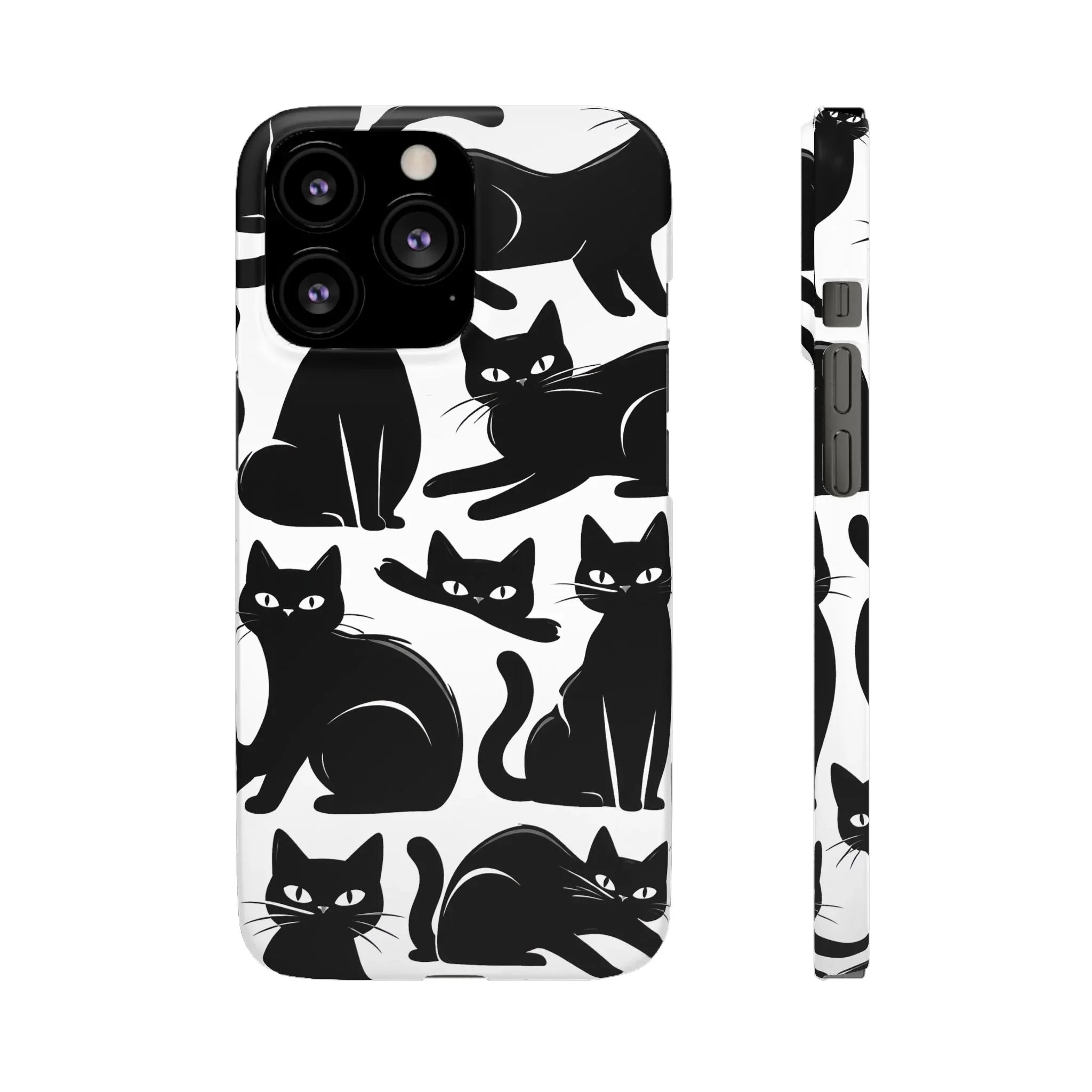Black Cats Phone Case for iPhone 11-17 and Galaxy S20-S25 - KARARMDESIGN