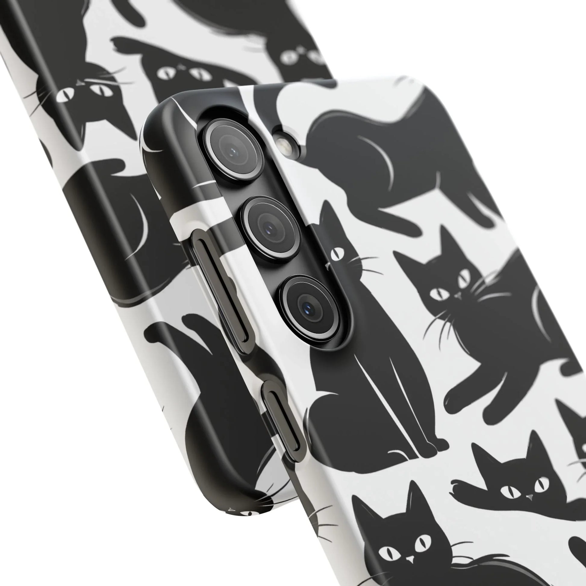 Black Cats Phone Case for iPhone 11-17 and Galaxy S20-S25 - KARARMDESIGN