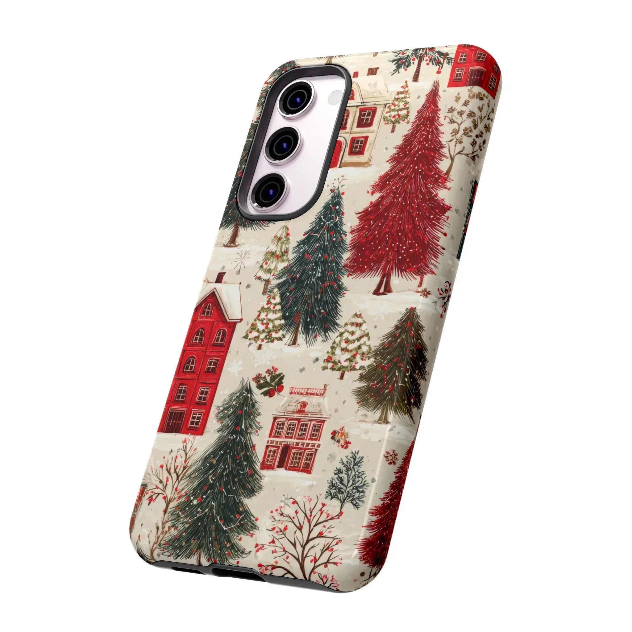 Cozy Winter Village Phone Case for iPhone 11-17 and Galaxy S10-S25 - KARARMDESIGN