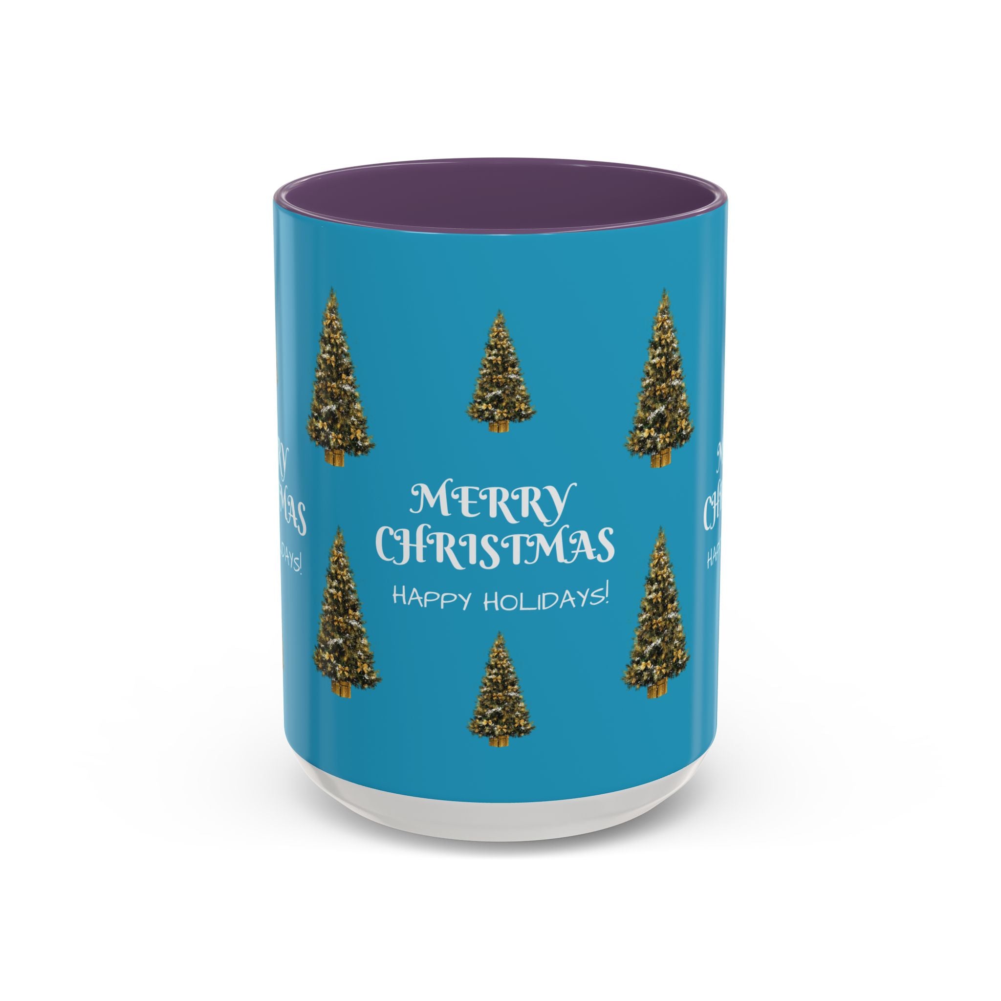 Merry Christmas and Happy Holidays Mug - Accent Coffee Mug (11, 15oz)
