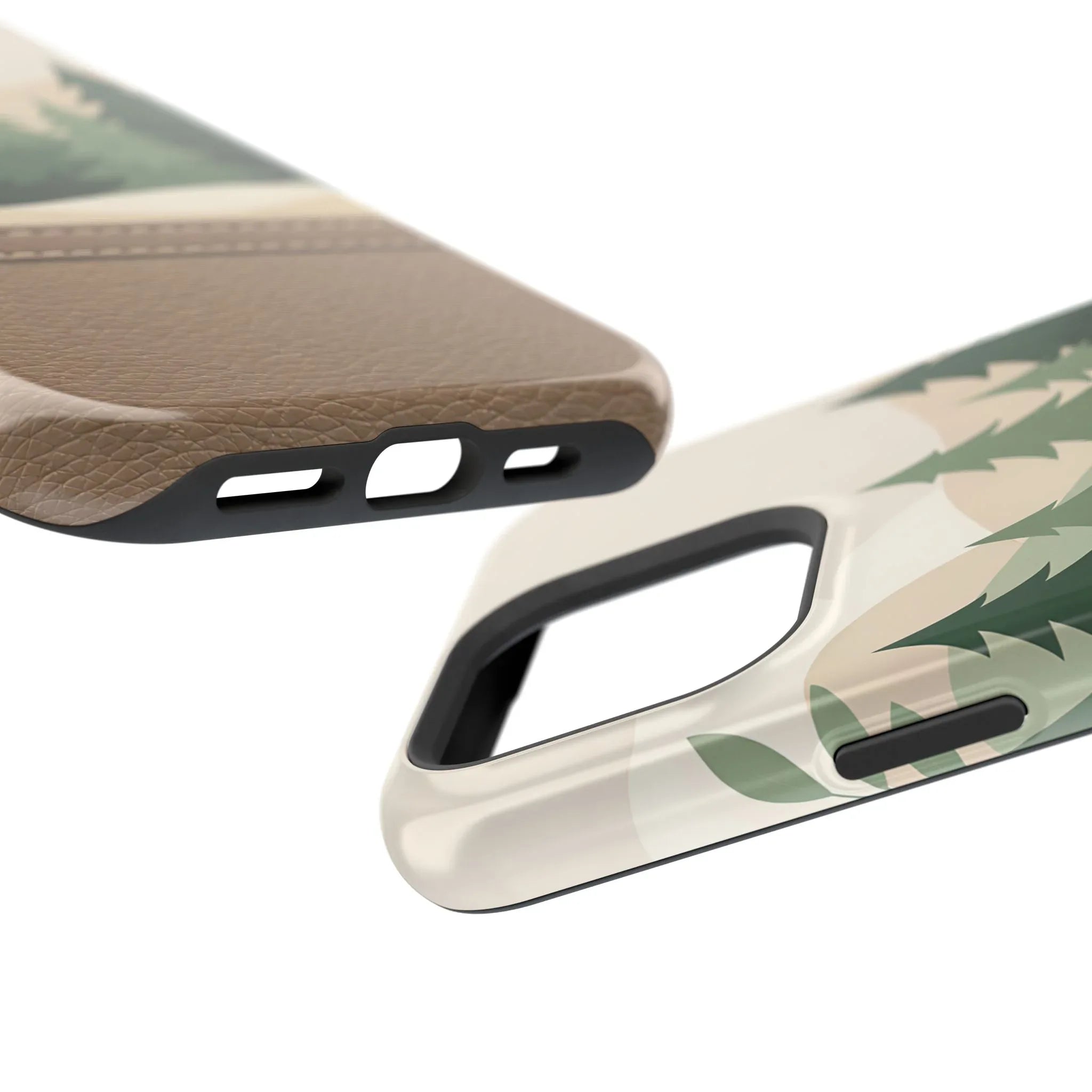 Forest Leather Phone Case for iPhone 11-17 and Galaxy S21-S25 - KARARMDESIGN