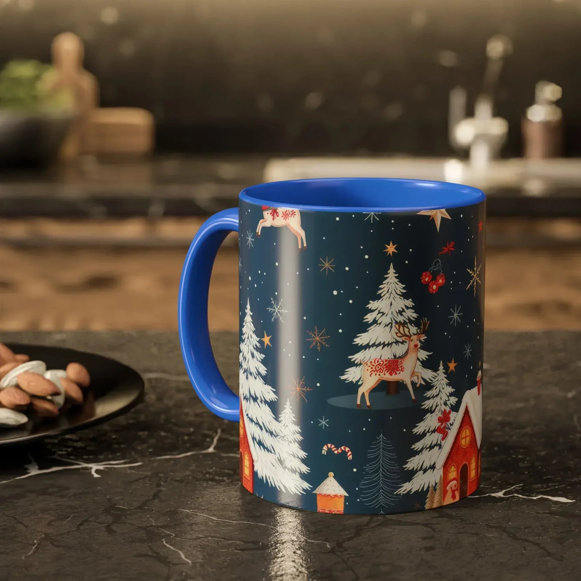 Dark Blue Christmas Mug - Colorful Mugs (11oz, 15oz) - KARARMDESIGN
