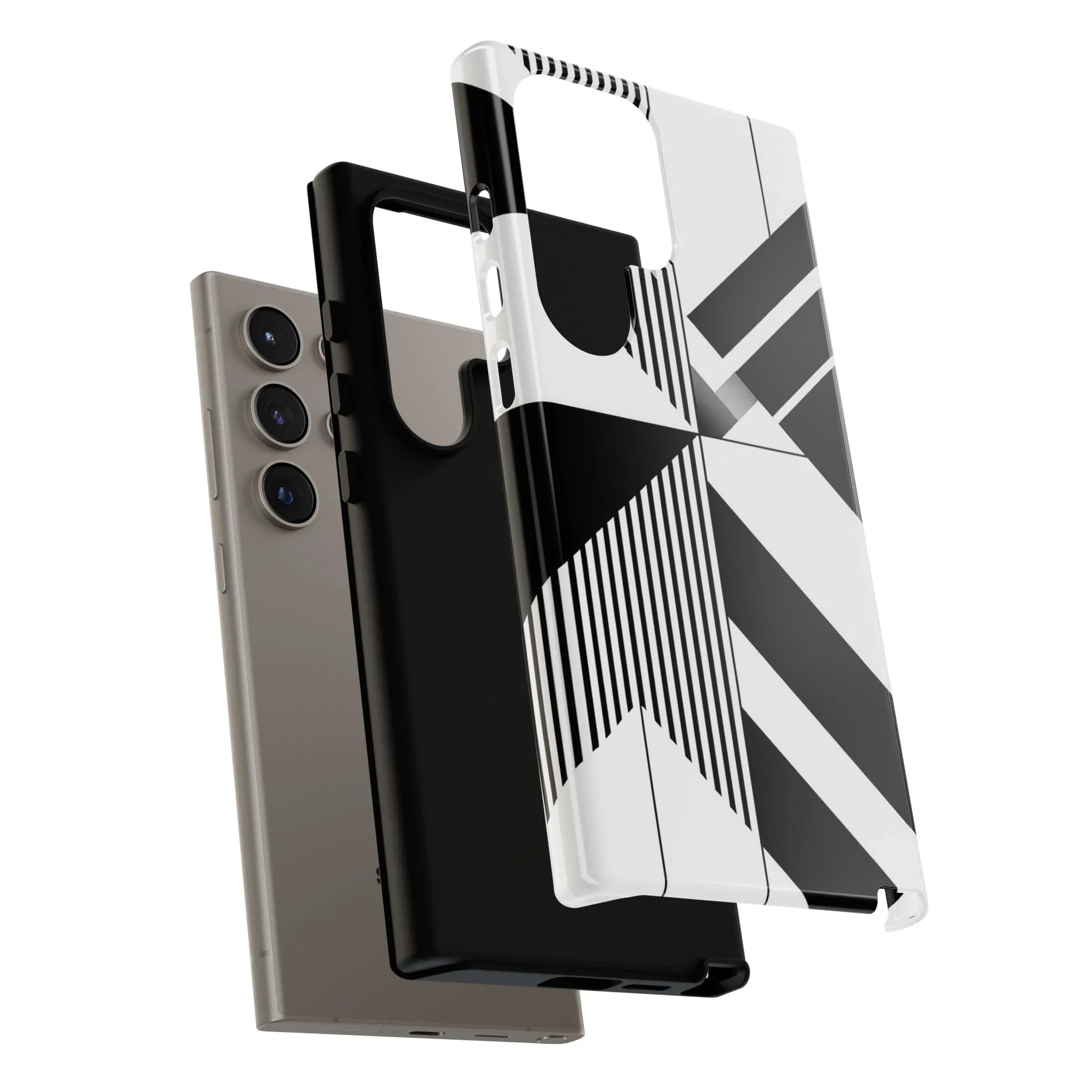 Monochrome Tough Phone Case for iPhone 11-16 and Galaxy S20–S25 - KARARMDESIGN