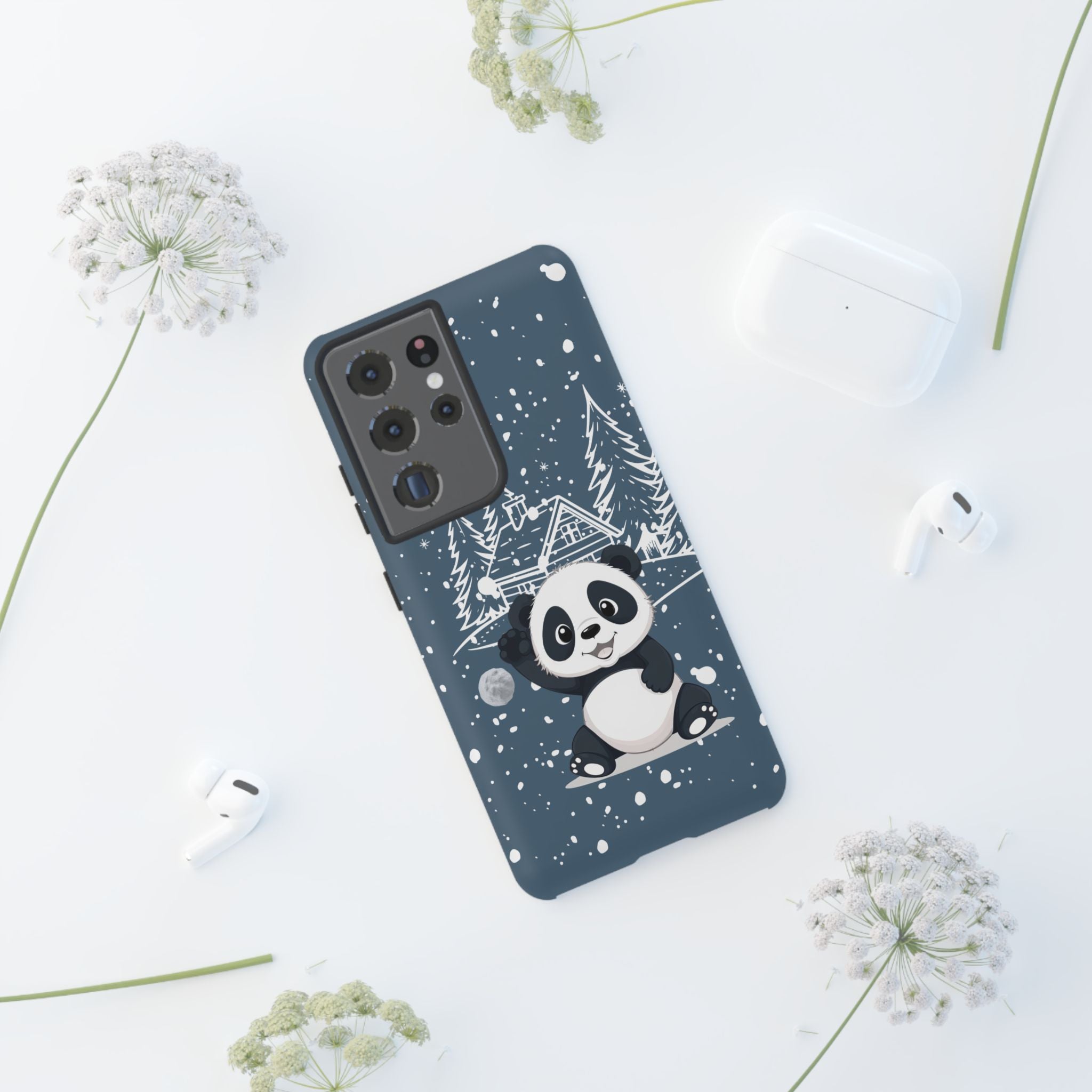 Cute Panda Phone Case for Samsung Galaxy S20–S26 & Google Pixel 6–9