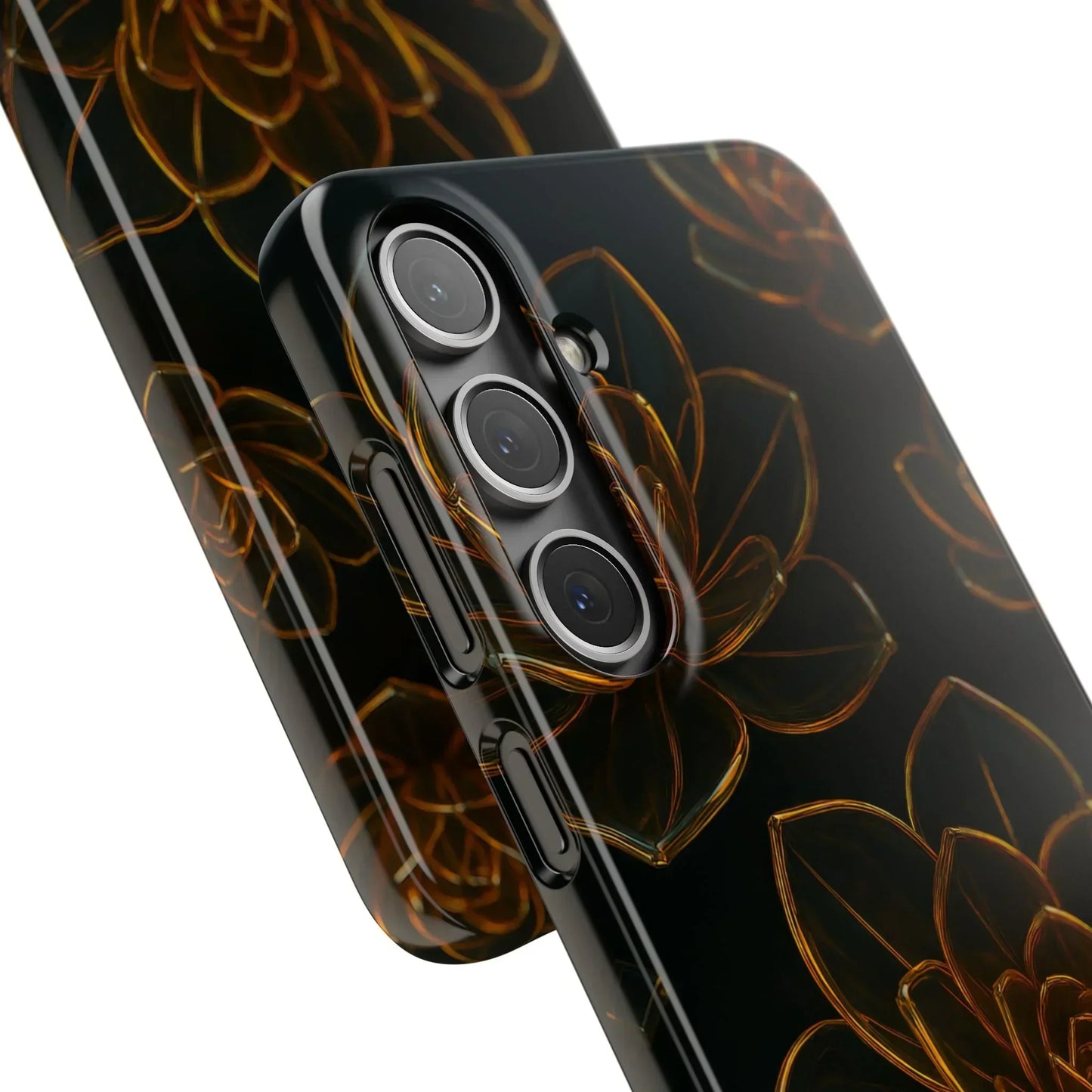 Glass Flower Phone Case for iPhone 7-16 and Galaxy S10-S24 Models