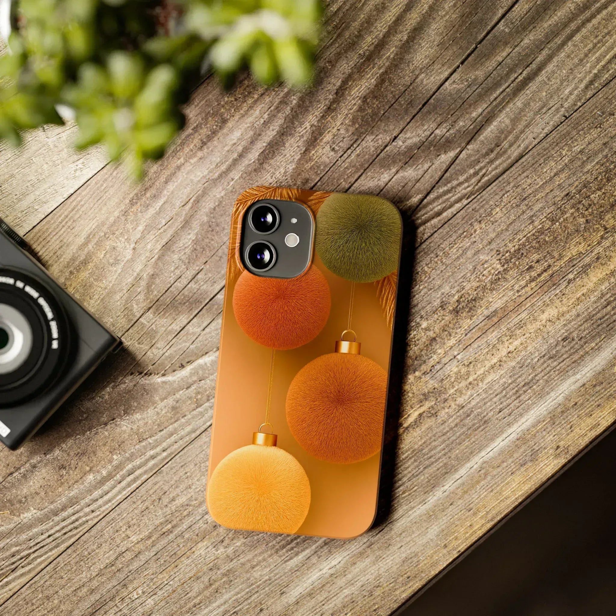 Golden Fuzz Ornaments Phone Case for iPhone 11-17 - KARARMDESIGN