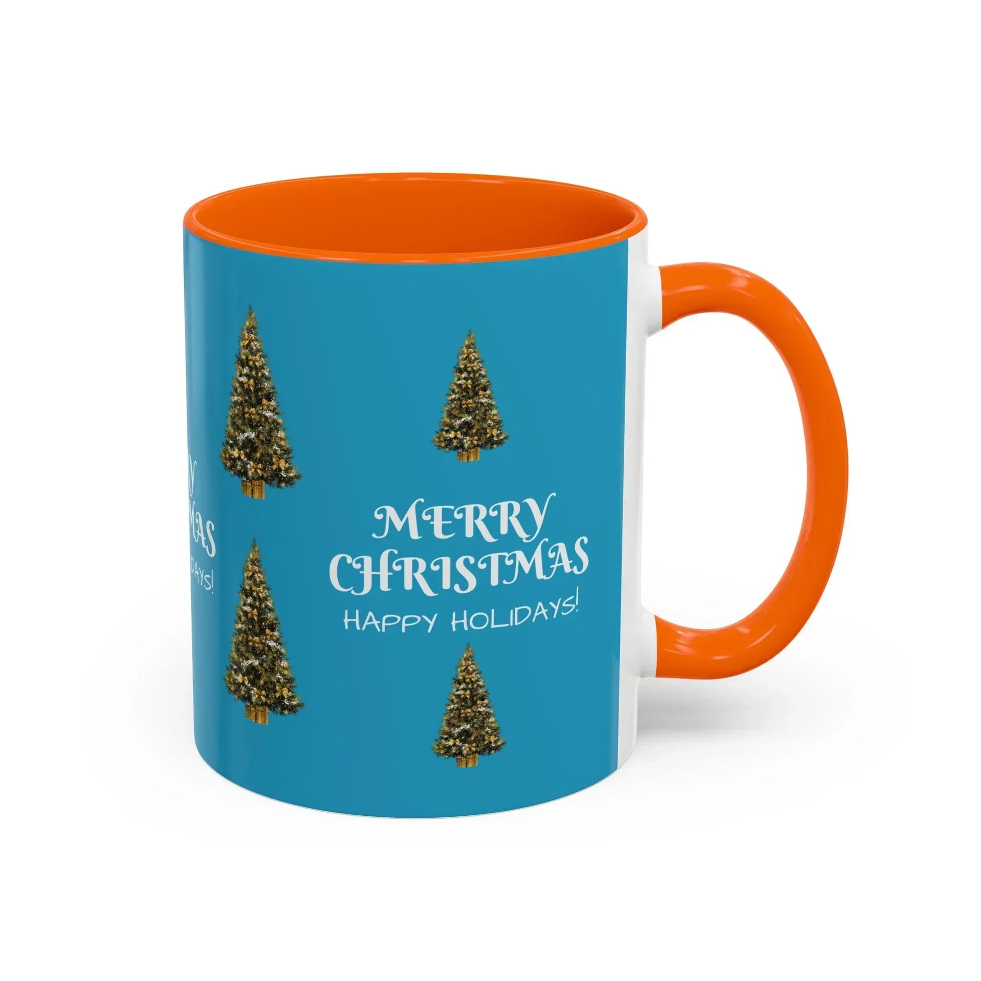 Merry Christmas and Happy Holidays Mug - Accent Coffee Mug (11, 15oz) - KARARMDESIGN