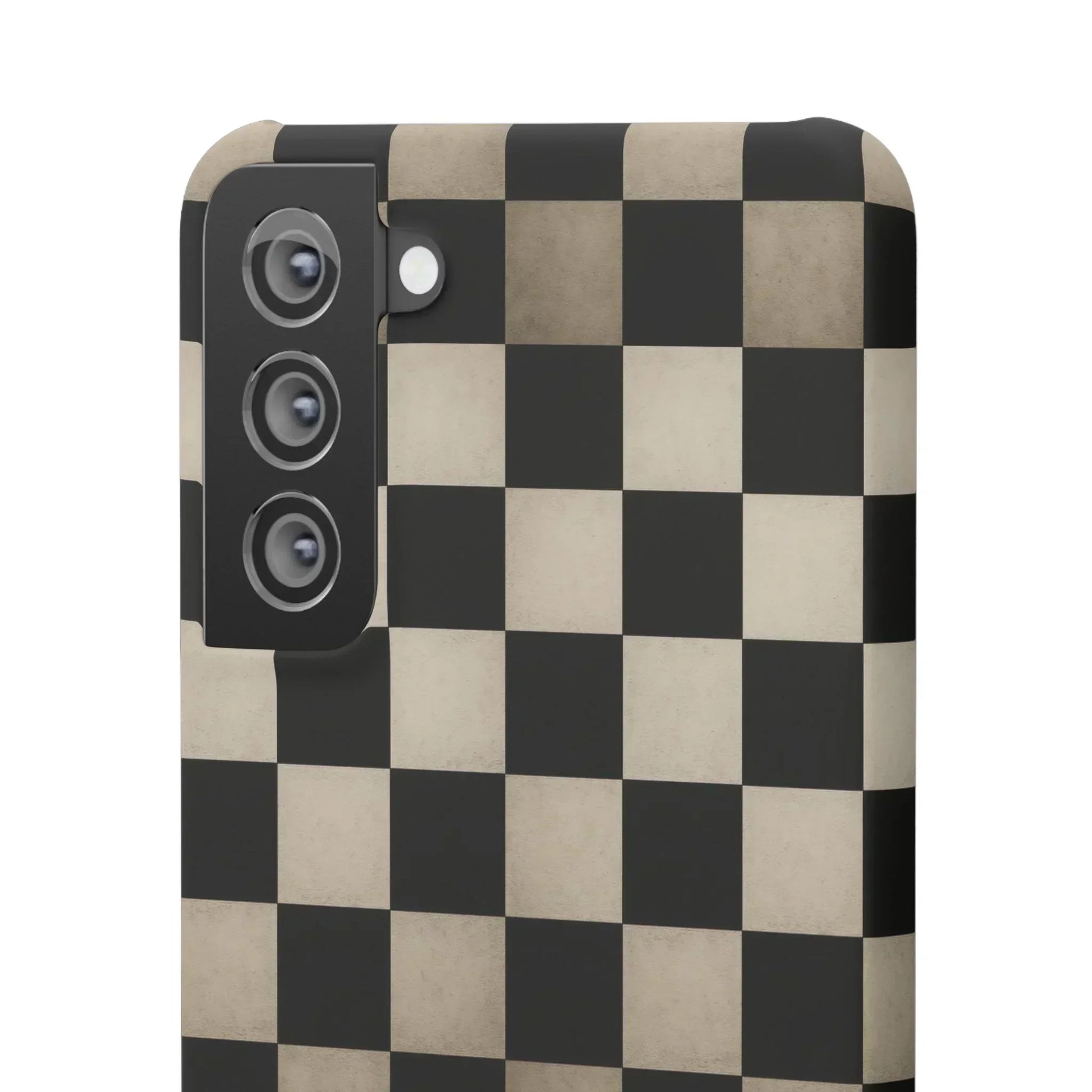 Stylish Matte Checker Phone Case for iPhone 7-16 and Samsung Galaxy S10-S24 Models - KarArmDesign
