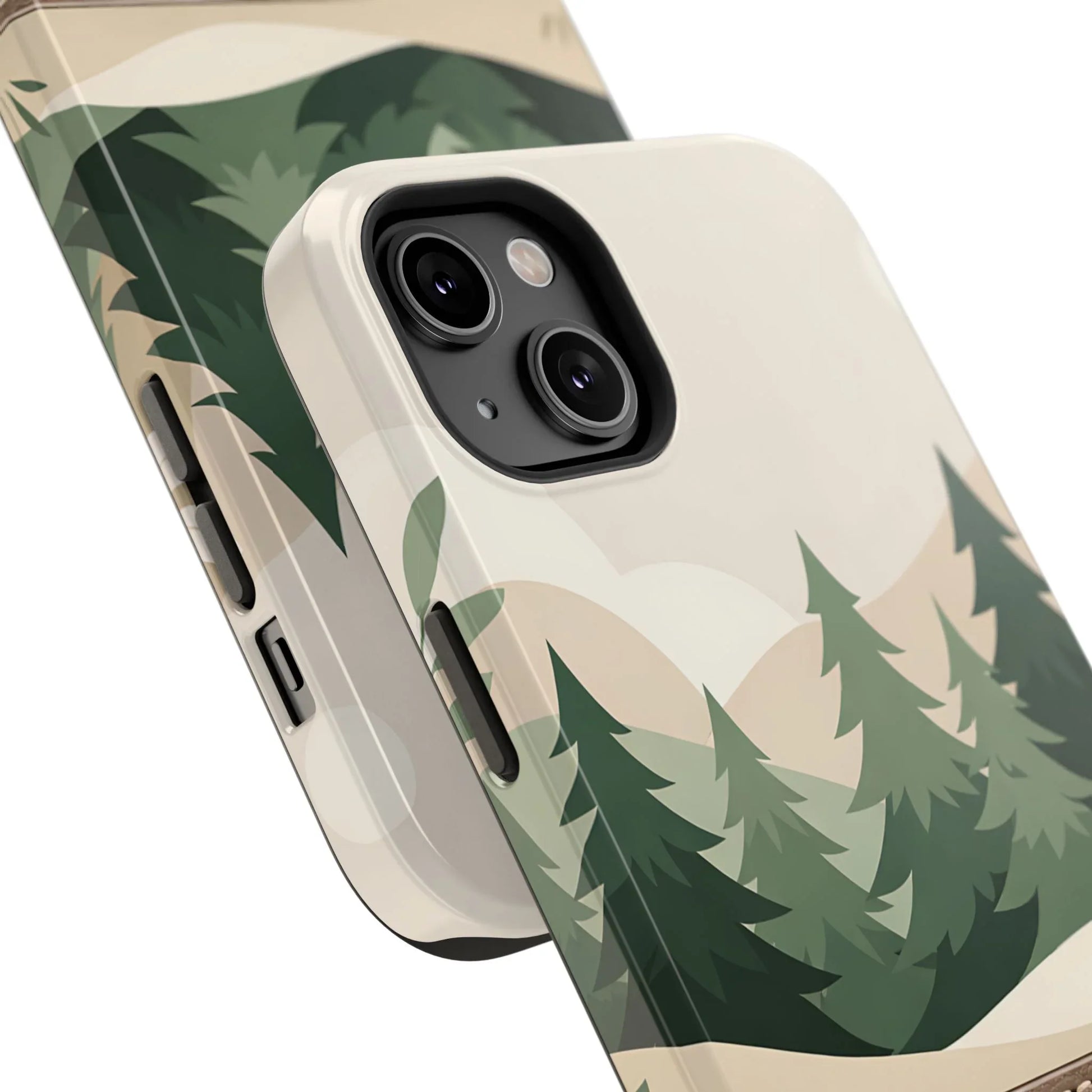 Forest Leather Phone Case for iPhone 11-17 and Galaxy S21-S25 - KARARMDESIGN