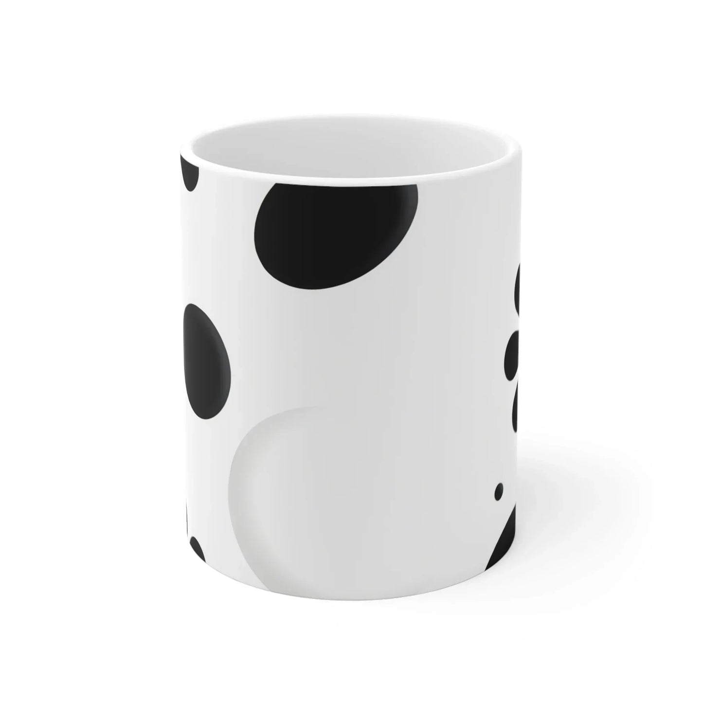 Black Mandala-Inspired Floral Design White Ceramic Mug - KarArmDesign