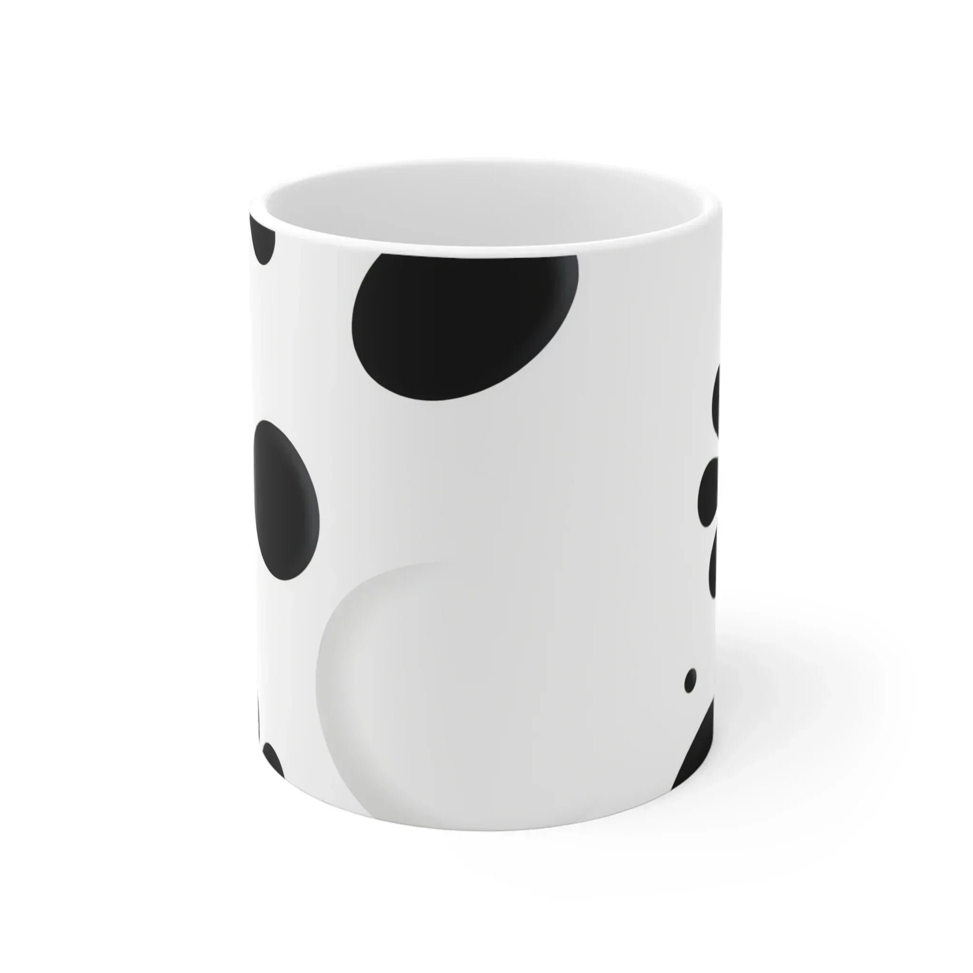 Black Mandala-Inspired Floral Design White Ceramic Mug - KarArmDesign