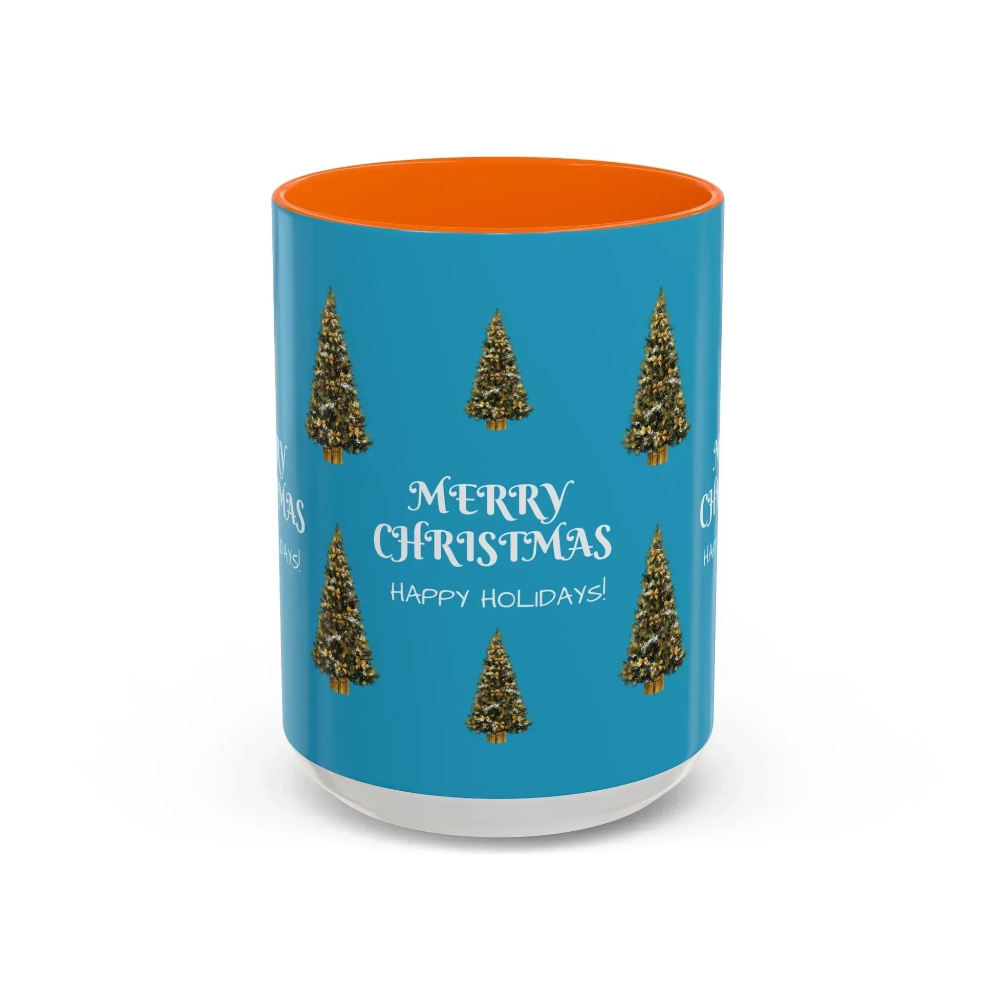 Merry Christmas and Happy Holidays Mug - Accent Coffee Mug (11, 15oz) - KARARMDESIGN