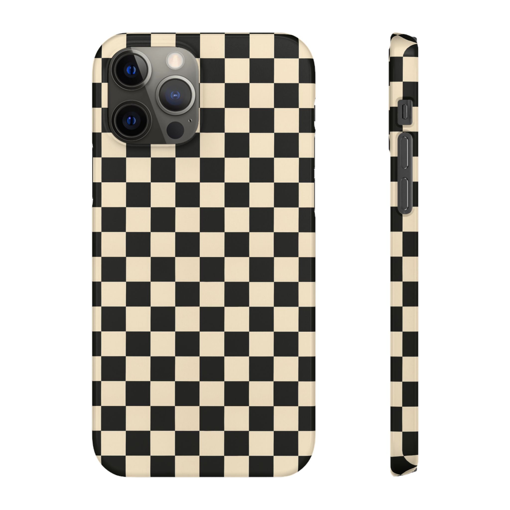 Stylish Matte Checker Phone Case for iPhone 11-17 & Galaxy S20-S26