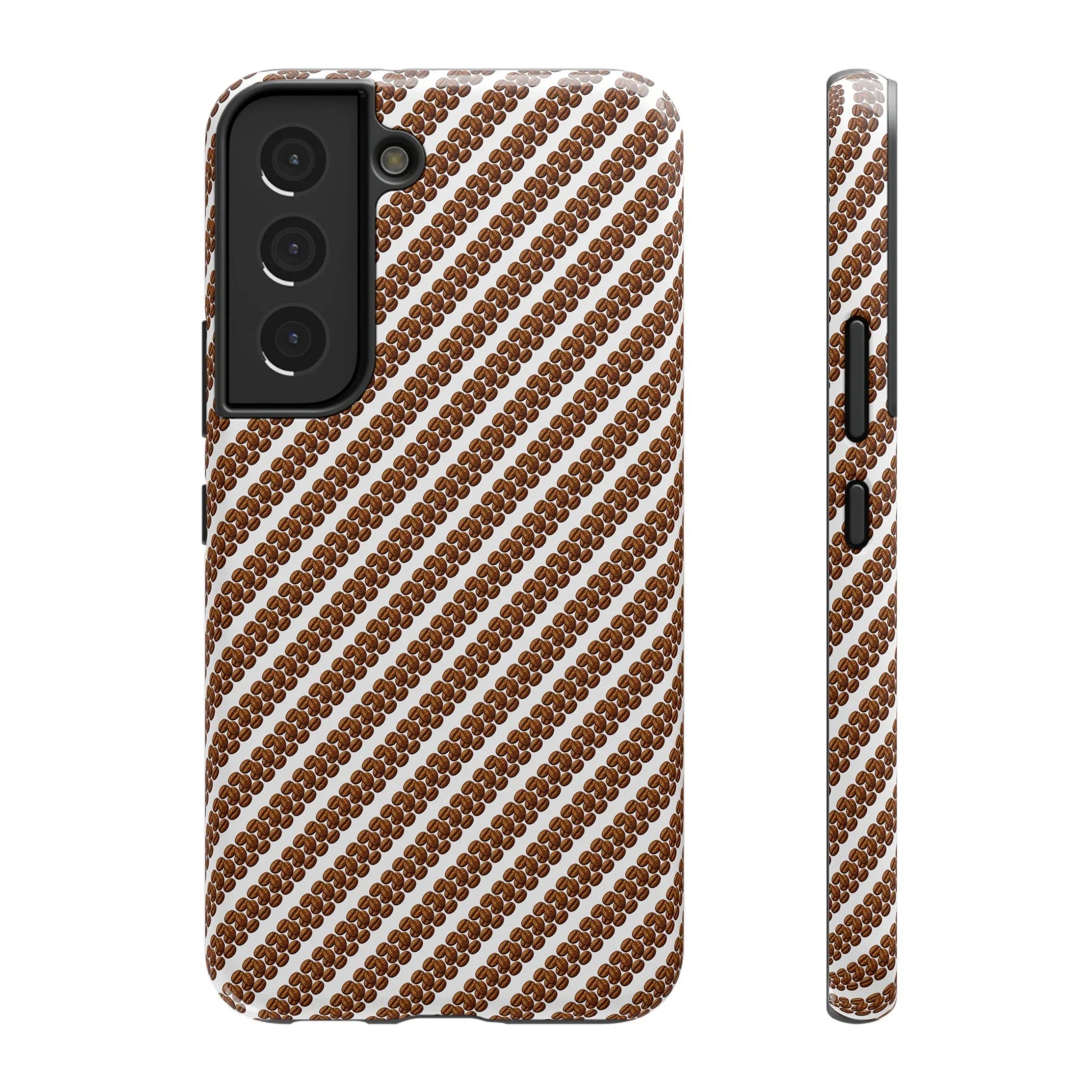 Stylish Coffee Pattern Phone Case for iPhone 11–17 and Galaxy S21–S22 - KARARMDESIGN