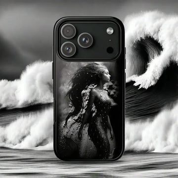 Monochrome Mermaid Phone Case for iPhone 17, Air, Pro, Pro Max - KarArmDesign