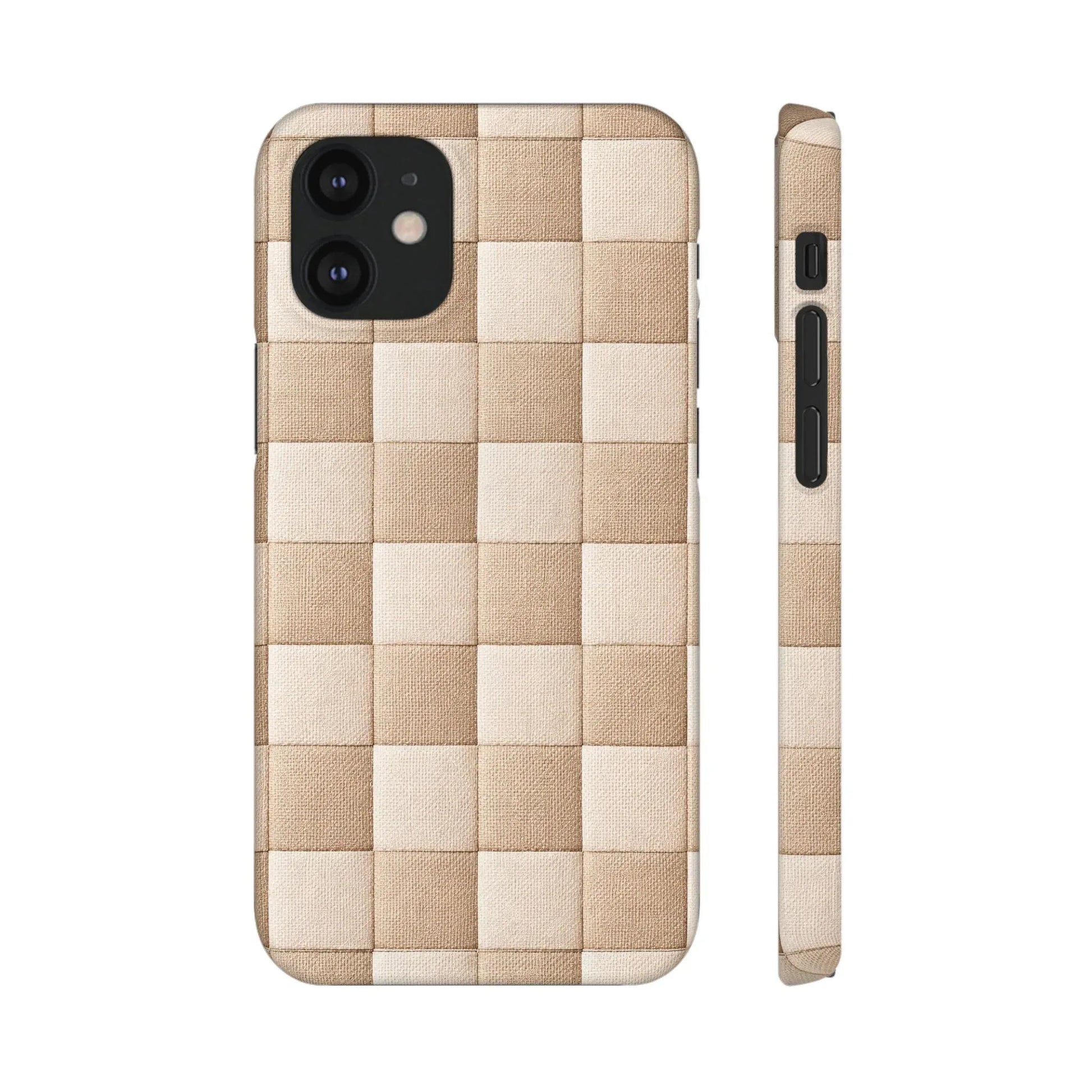 Beige Woven Phone Case for iPhone 11-17 and Galaxy S20-S25 - KARARMDESIGN