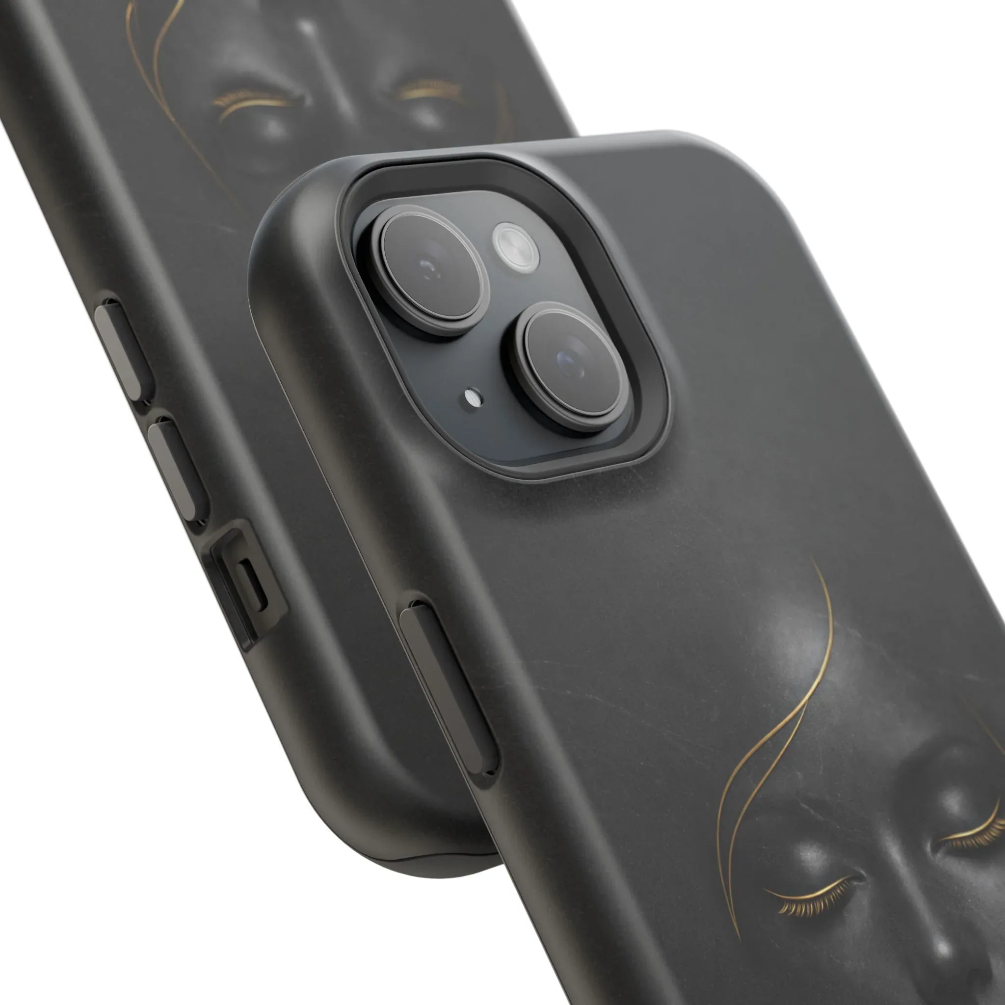 Black Gold Face Phone Case for iPhone 13-17 - KARARMDESIGN