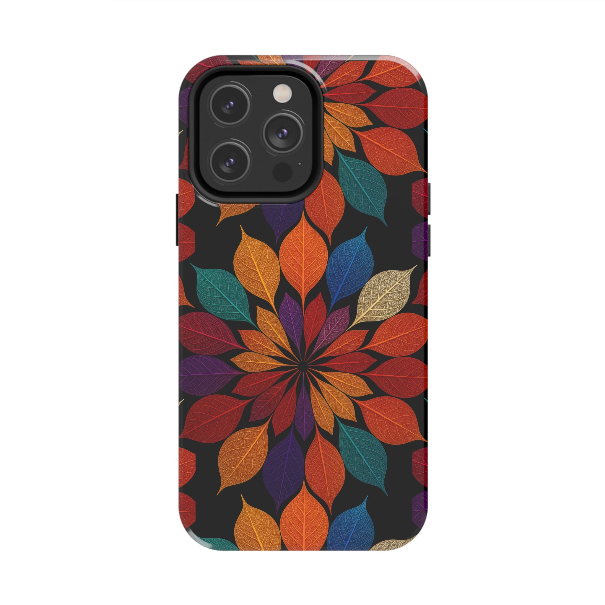 Leaf Mandala Phone Case for iPhone 11–17 & Galaxy S21–S26