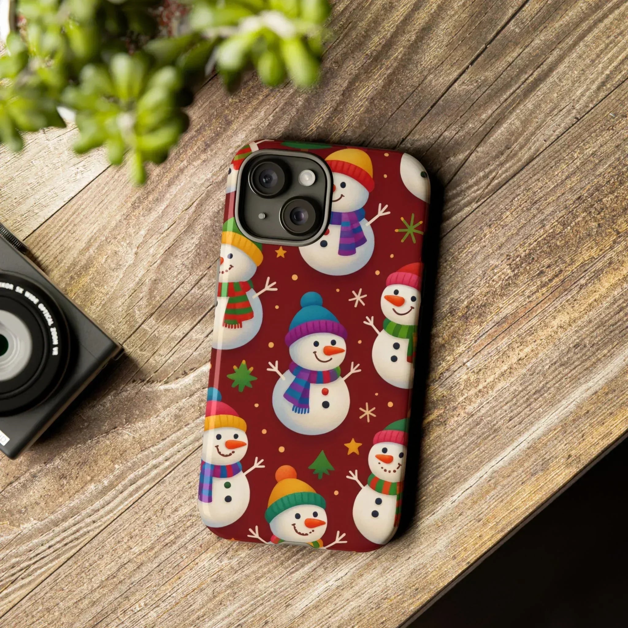 Festive Snowmen Parade Phone Case for iPhone 11–17 and Galaxy S10–S25 - KARARMDESIGN
