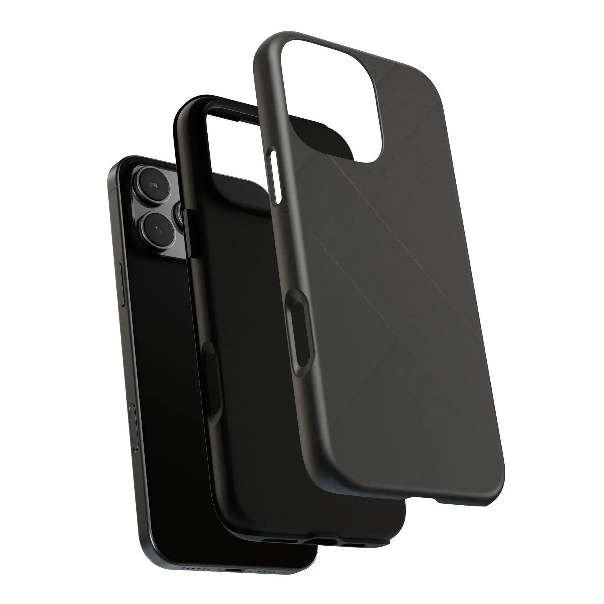 Matte Black Diagonal Line Phone Case for iPhone 8-16 and Galaxy S10-S25 Models - KarArmDesign